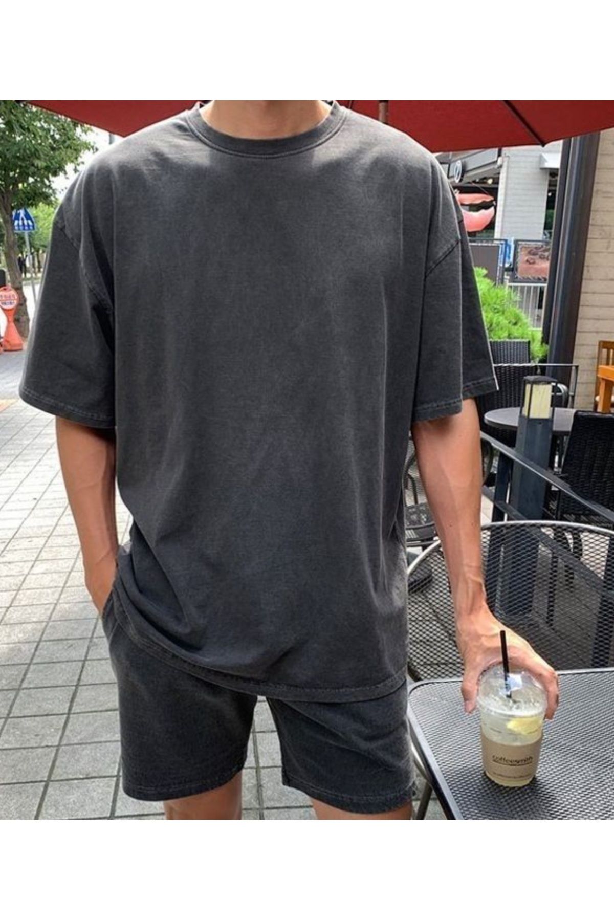 MASTIFF Standart Beden Yıkamalı Basic Rahat Kalıp T-Shirt