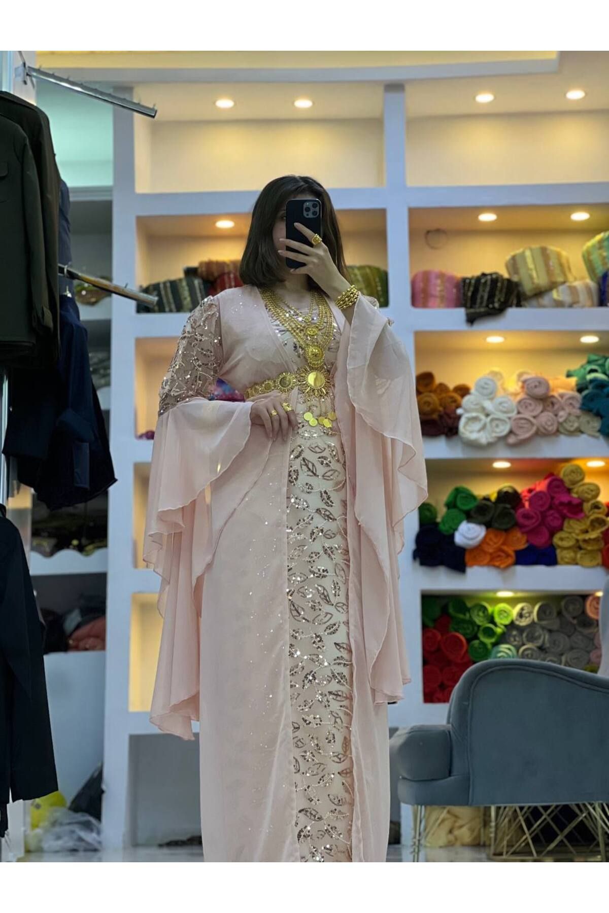 SOLİN YÖRESEL Kadın Yöresel Elbise Düğünlük Kaftan Abiye(Görseldeki Aksesuarlar Dahil Değildir)