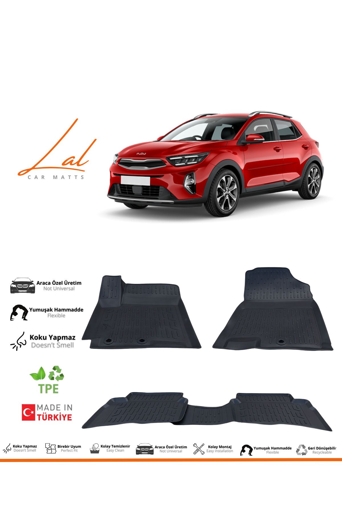 Lal Kia Stonic 3D Havuzlu Paspas (2017 ve sonrası uyumlu)