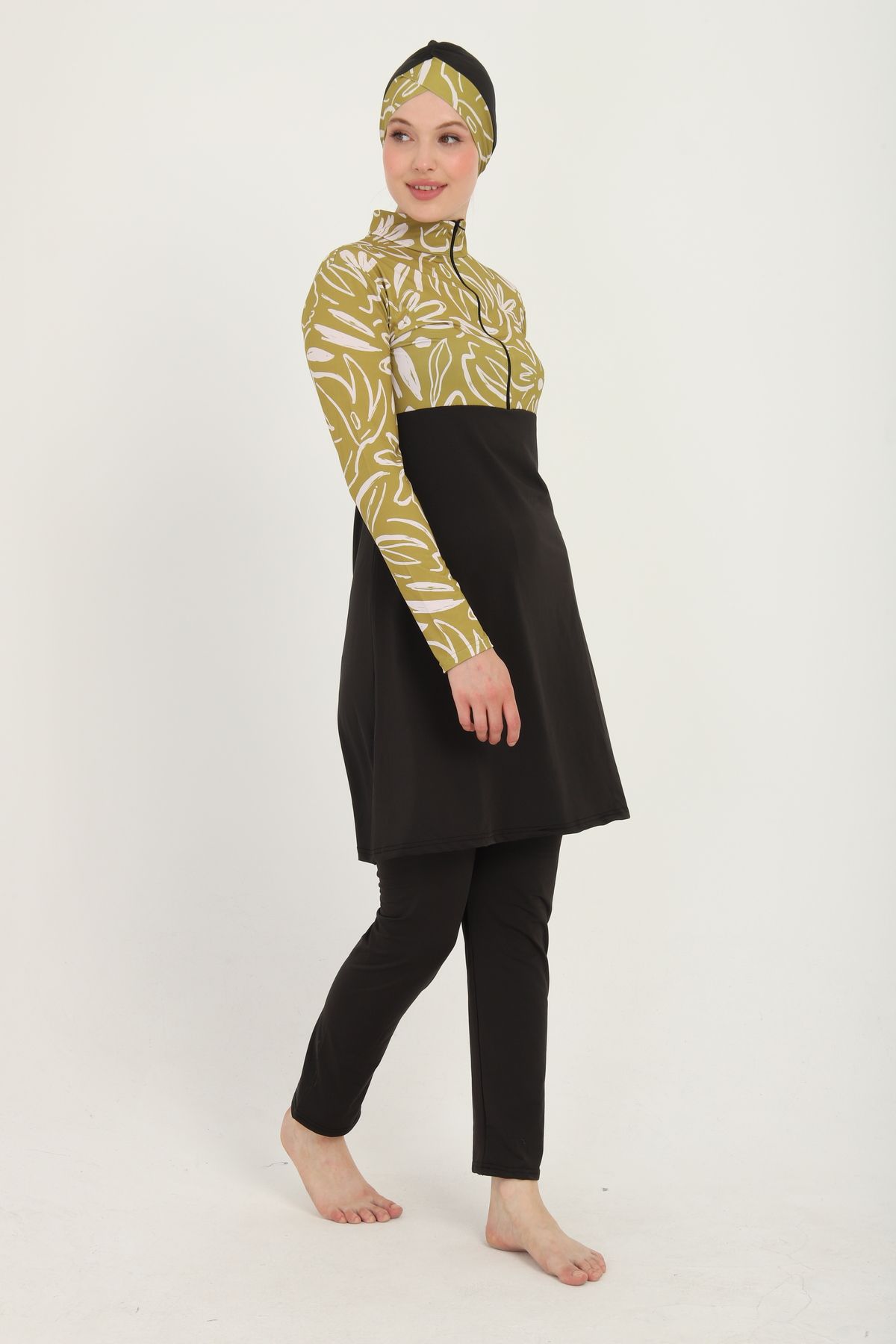 TRENDT MODA FUL RİKLALI ELBİSE TAYİT BONE BÜSTÜYER DÖRTLÜ TAKIM