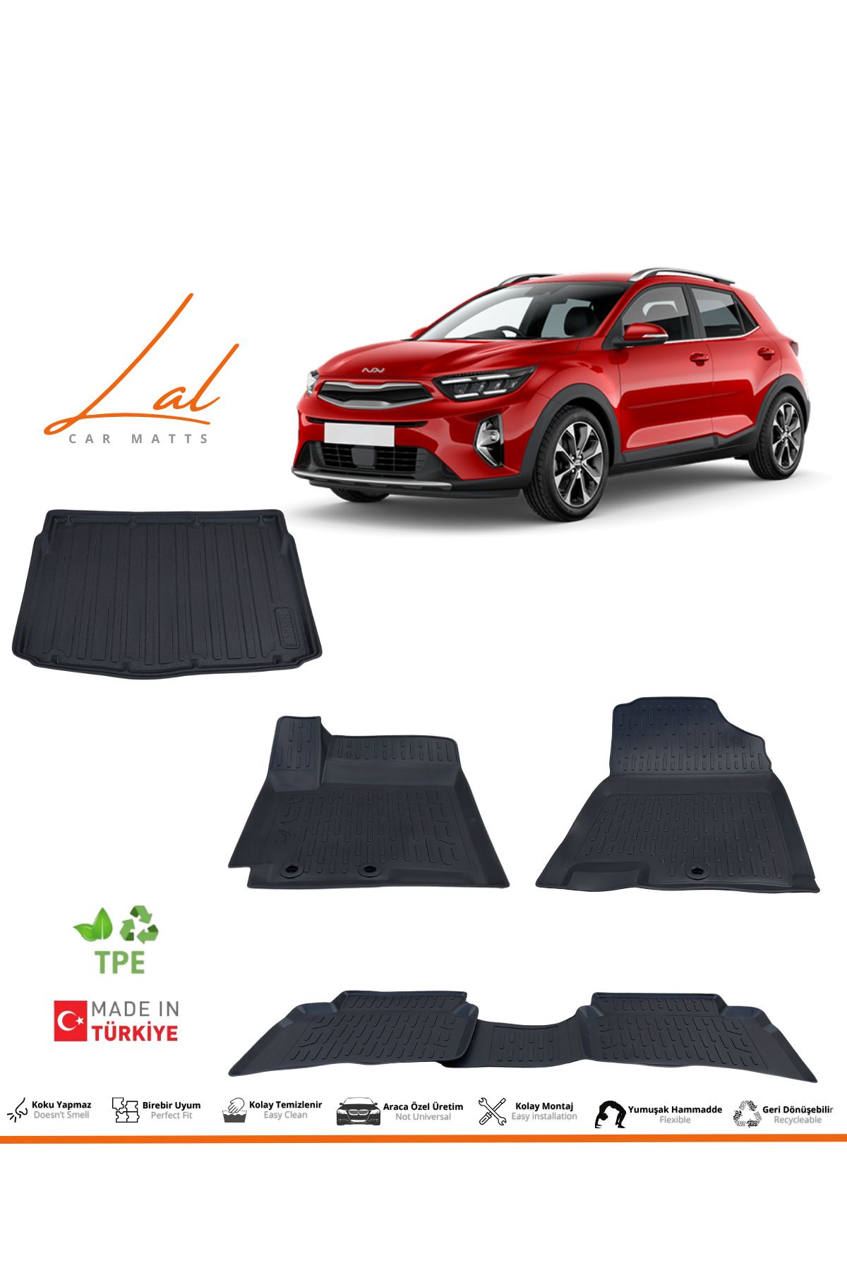 Lal Kia Stonic 3D Havuzlu Paspas Bagaj Havuzu Seti (2021 ve sonrası uyumlu)