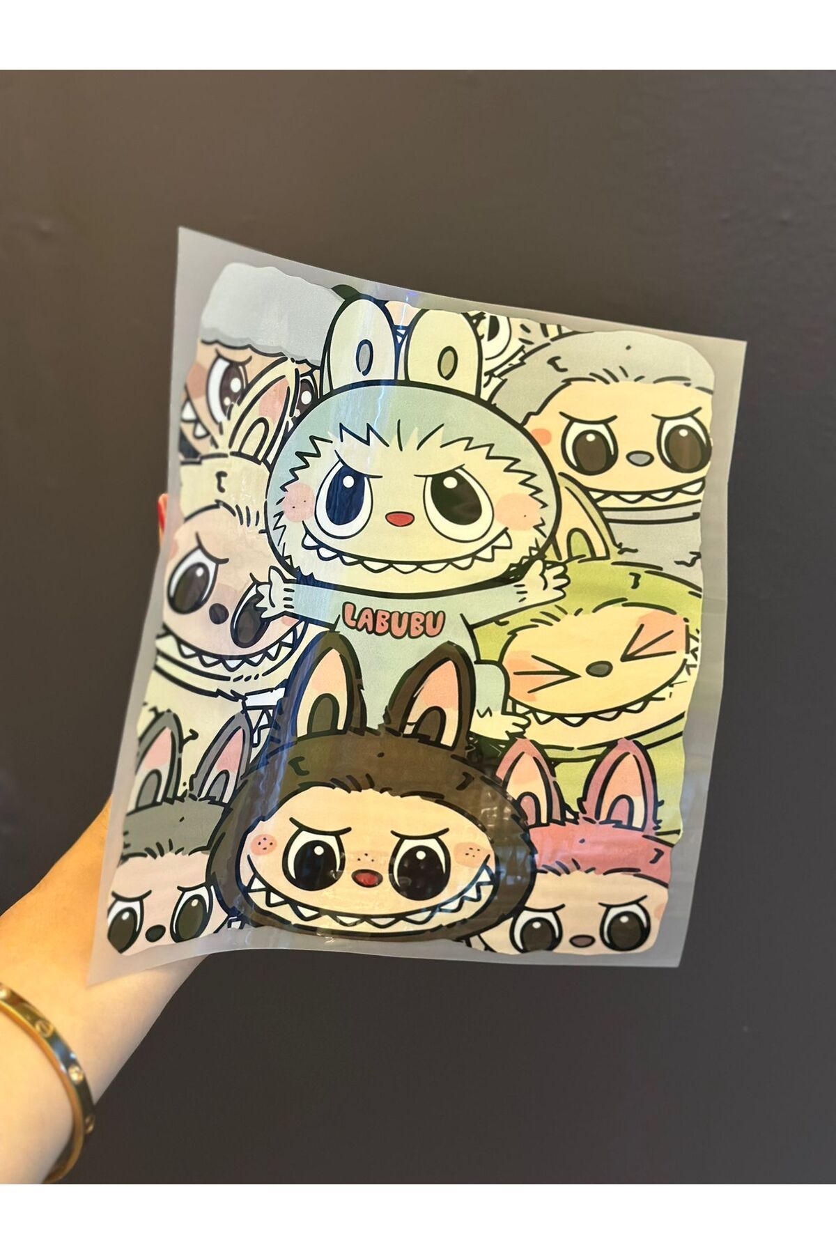 Gönülden Tasarım ÜTÜ İLE YAPIŞAN LABUBU TRANSFER BASKI ARMA 22X20 CM