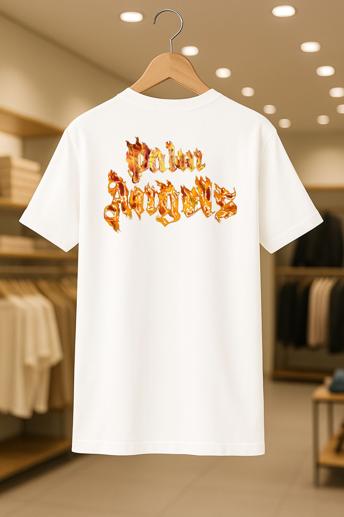 C&C OKULCUNUZ Palm Alev Baskılı Oversize Unisex %100 Pamuklu Nefes Alan Kalin Kumaşlı T-shirt
