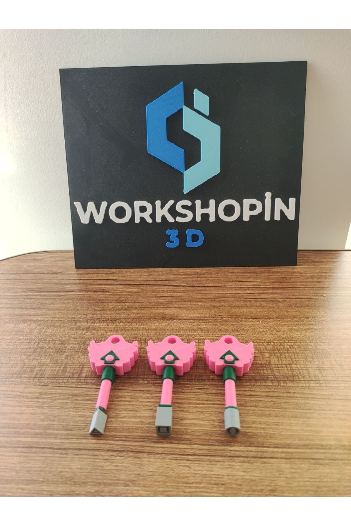 Workshopin3D squid game key Anahtar 3lü 8 cm