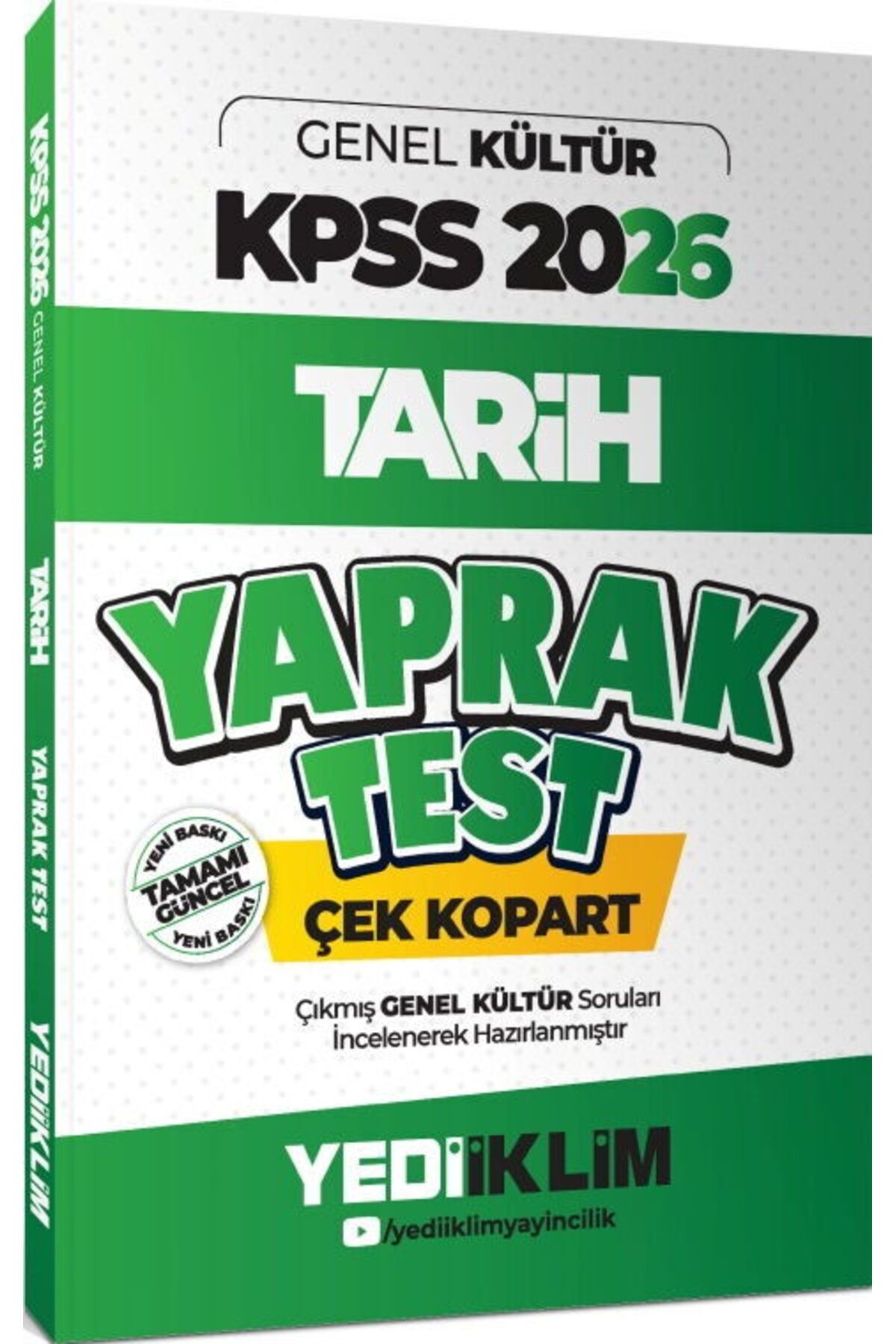 Yediiklim Yayınları Yediiklim Yayınları 2026 KPSS Genel Kültür Tarih Çek Kopart Yaprak Test