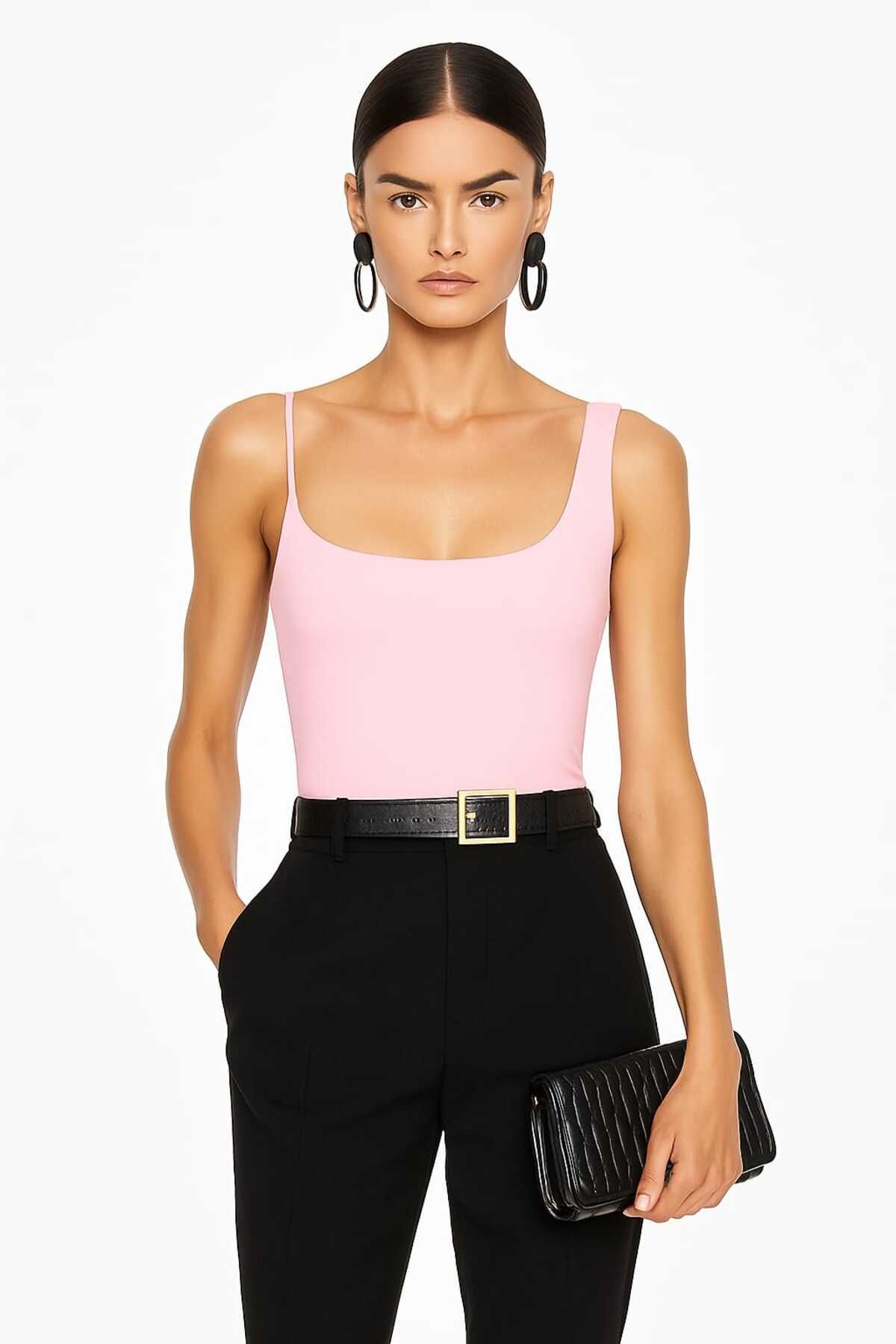 By Kul Design KADIN TEK OMUZ HALTER YAKA ASKI DETAY BODYSUİT