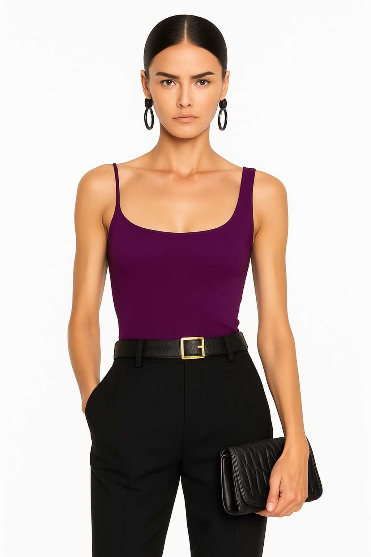 By Kul Design KADIN TEK OMUZ HALTER YAKA ASKI DETAY BODYSUİT