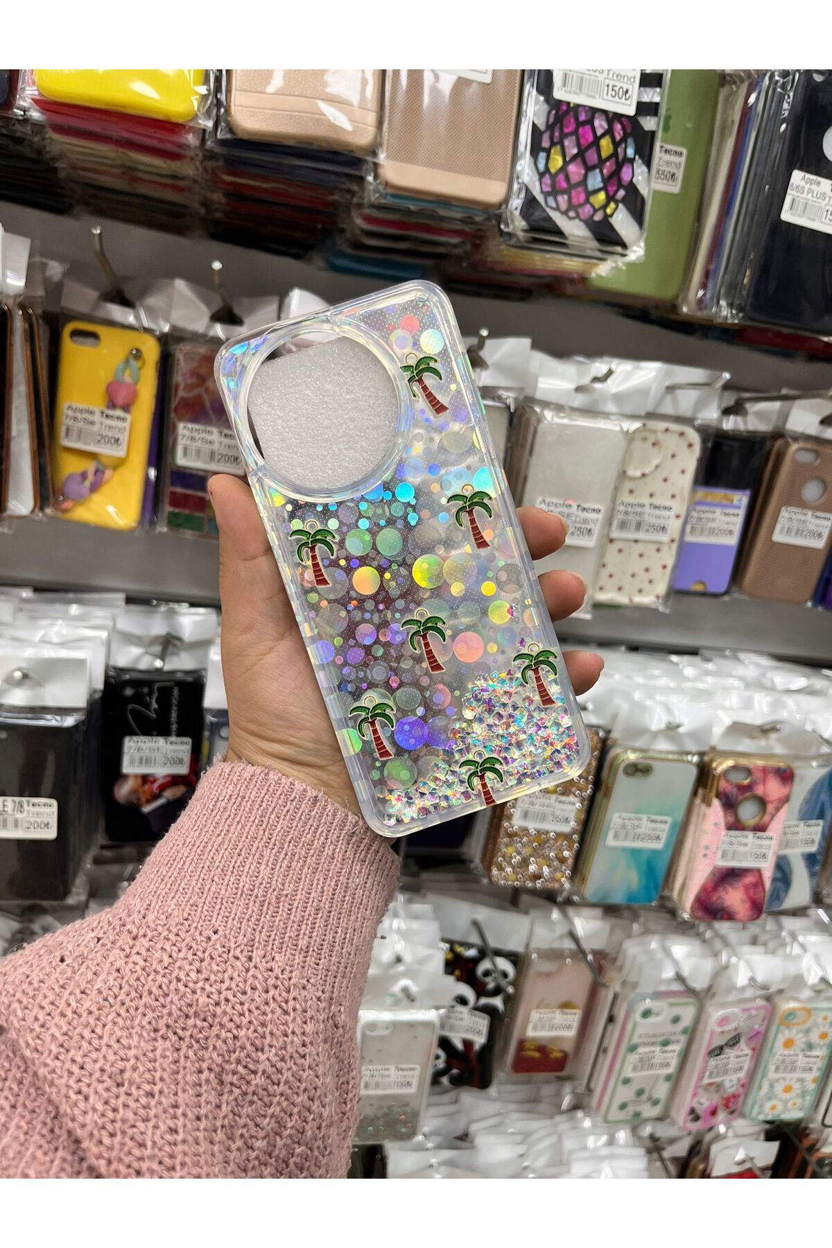 TECNOTREND Tecno Spark 30 Pro Sulu parıltılı Hologramlı şeffaf silikon kılıf