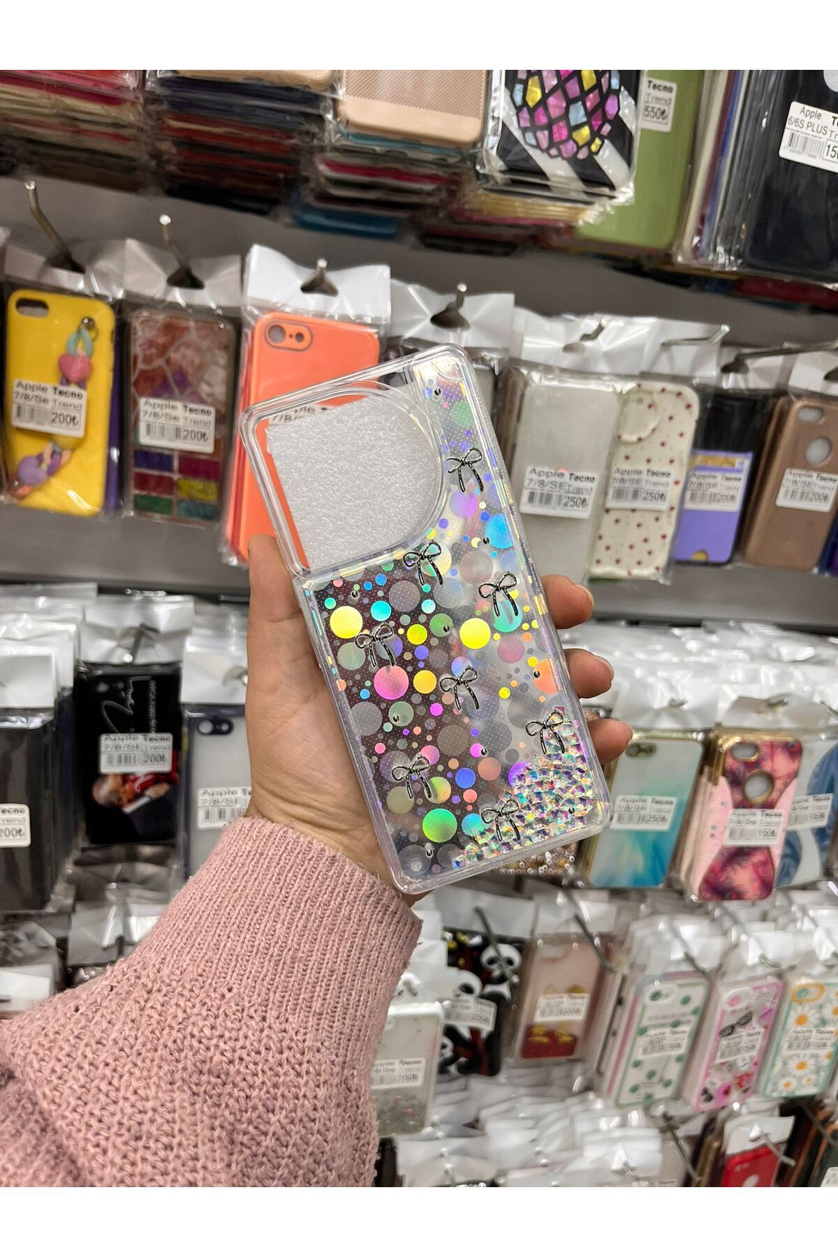 TECNOTREND Tecno Camon 30 Sulu parıltılı Hologramlı şeffaf silikon kılıf