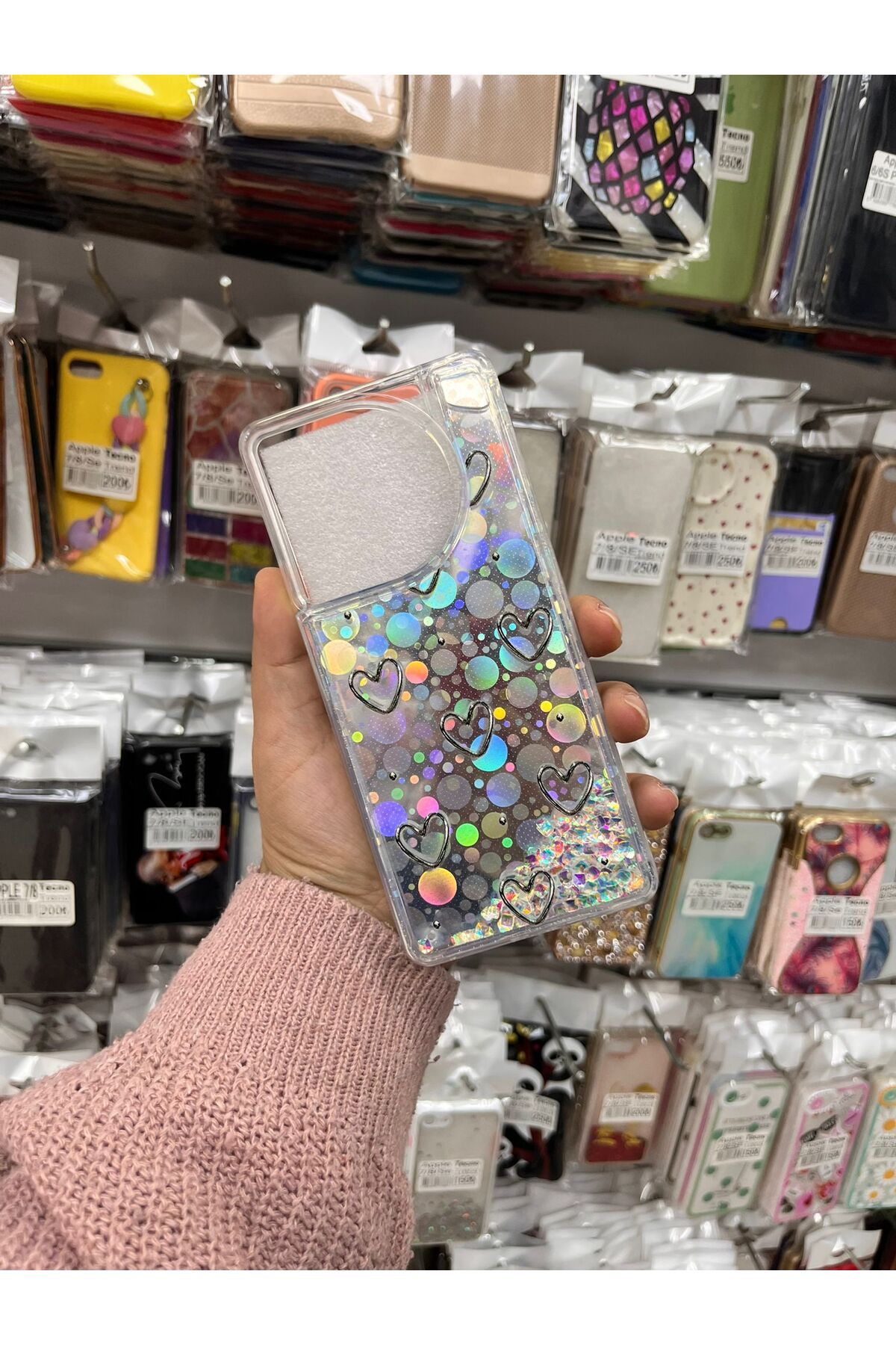 TECNOTREND Tecno Camon 30 Sulu parıltılı Hologramlı şeffaf silikon kılıf