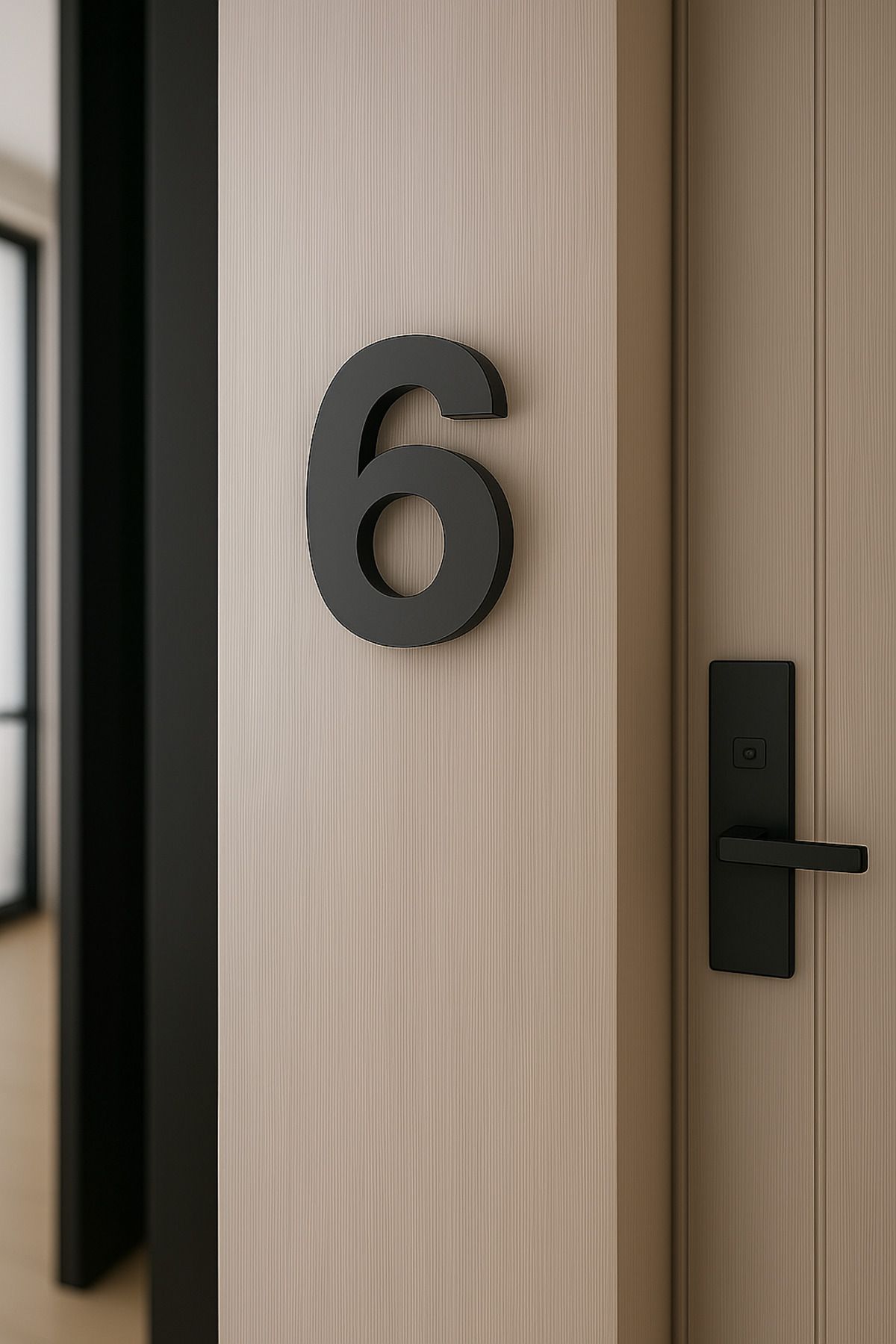 Rekatech-Modern Style 3D House Number (Number 6) |   7 cm Bottom Dimension – 15 cm Height 2