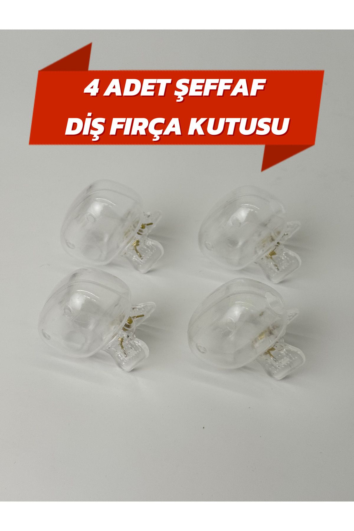 KirazEv ŞEFFAF Diş Fırçası Saklama Kutusu 4 ADET Diş Fırçası Taşıma Kapağı Diş Fırça Kutusu
