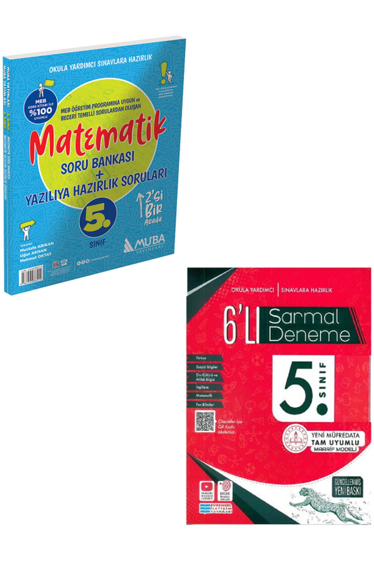 Evrensel İletişim Yayınları 5.Sınıf Muba Matematik Soru Bankası + 5.Sınıf Evrensel 6'Lı Sarmal Deneme / 2 KİTAP SET