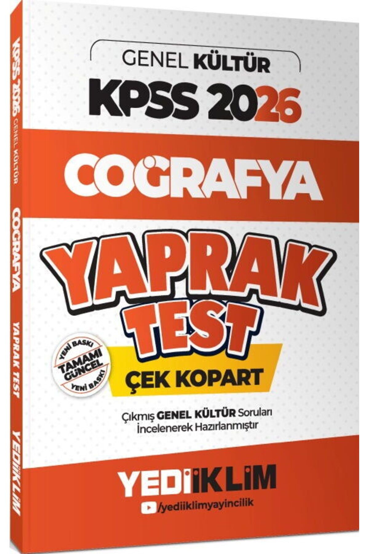 Yediiklim Yayınları Yediiklim Yayınları 2026 KPSS Genel Kültür Coğrafya Çek Kopart Yaprak Test