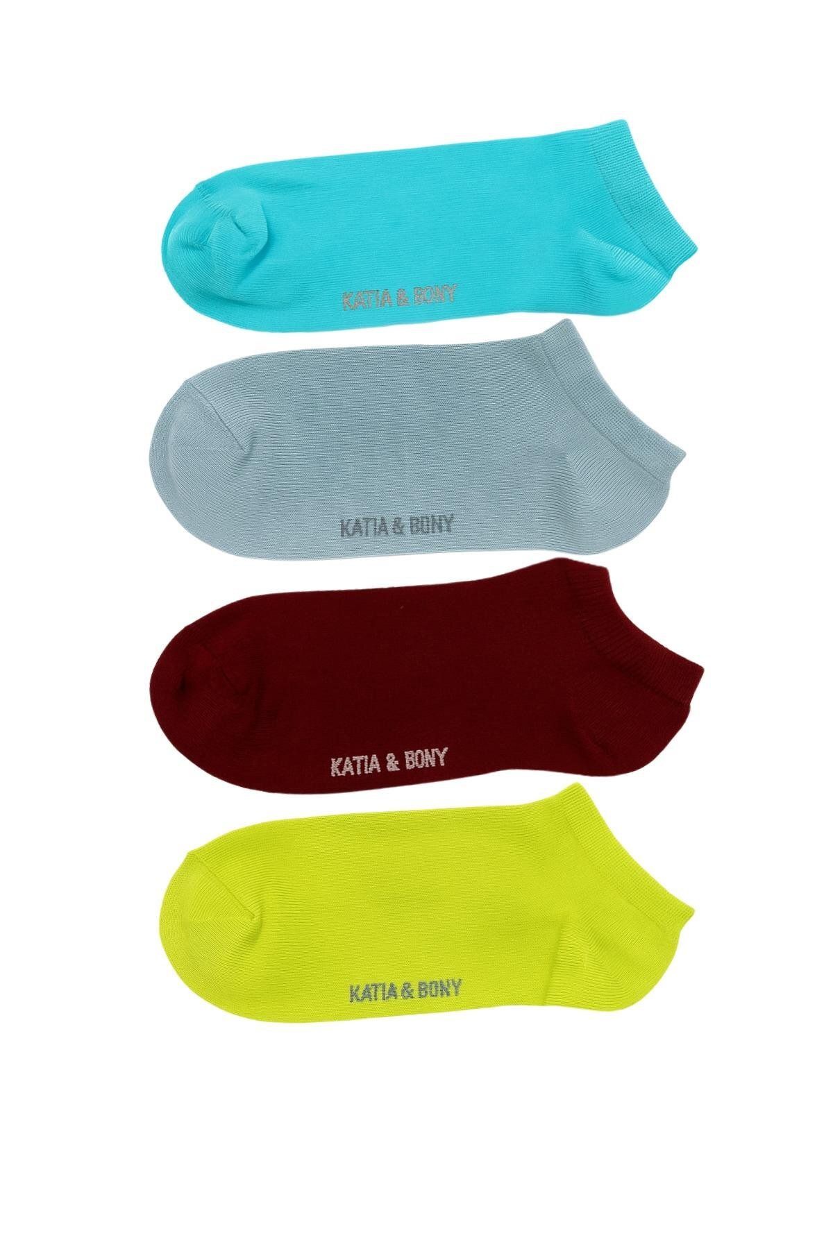 BONY SOCKS Kadın 4'lü Step Çorap Çok Renkli