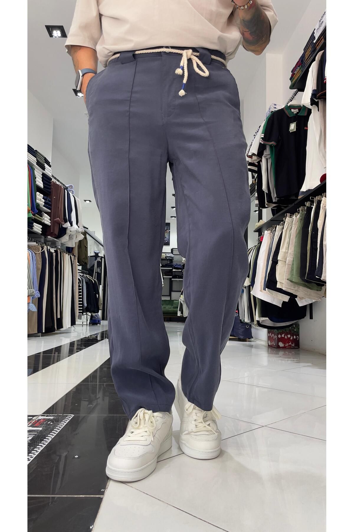 higo Kemer Detaylı Modal Baggy Fit Erkek Pantolon