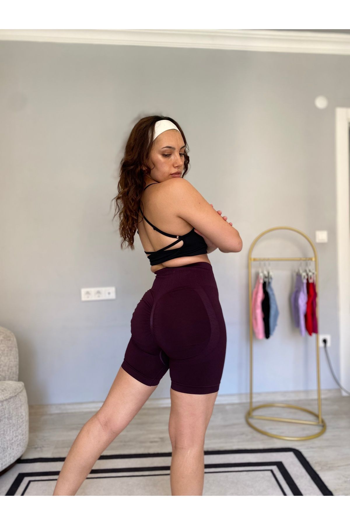 HAMERS Kalçası büzgülü ekstra push up seamless spor fitnes yoga şort