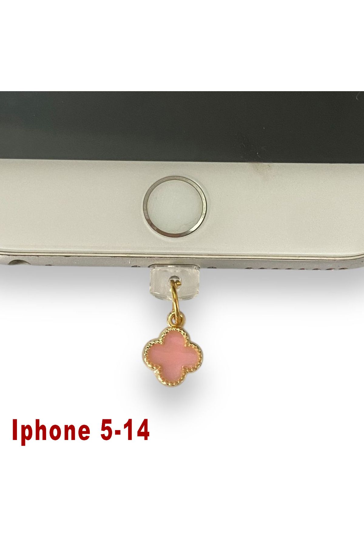 BK Design Iphone 5-14 Çelik Takı Figürlü Telefon Şarj Portu Toz Tıpası Toz Tıkacı Charm IPGL6022