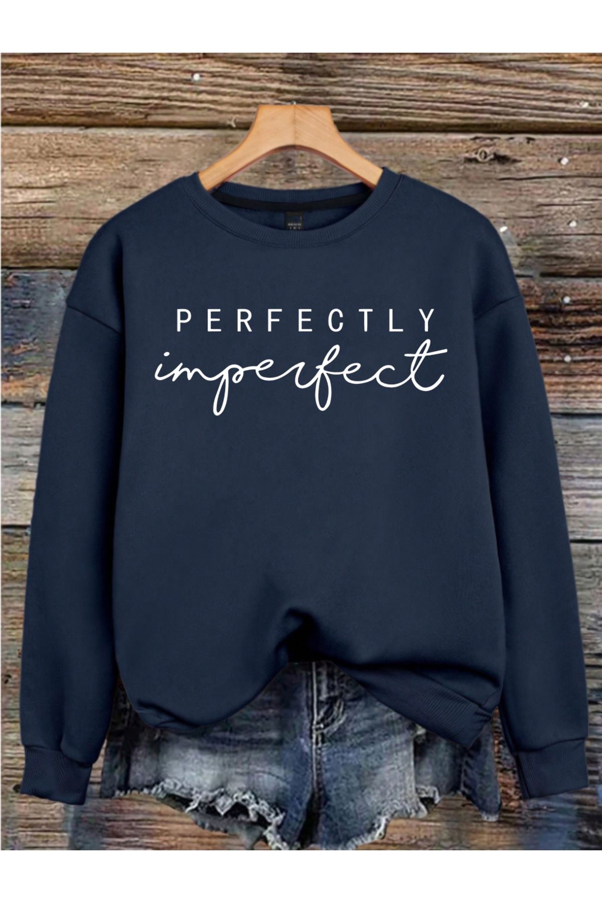 MAGORS PERFECT BASKILI 3 İPLİK BİSİKLET YAKA UZUN KOLLU SWEATSHIRT