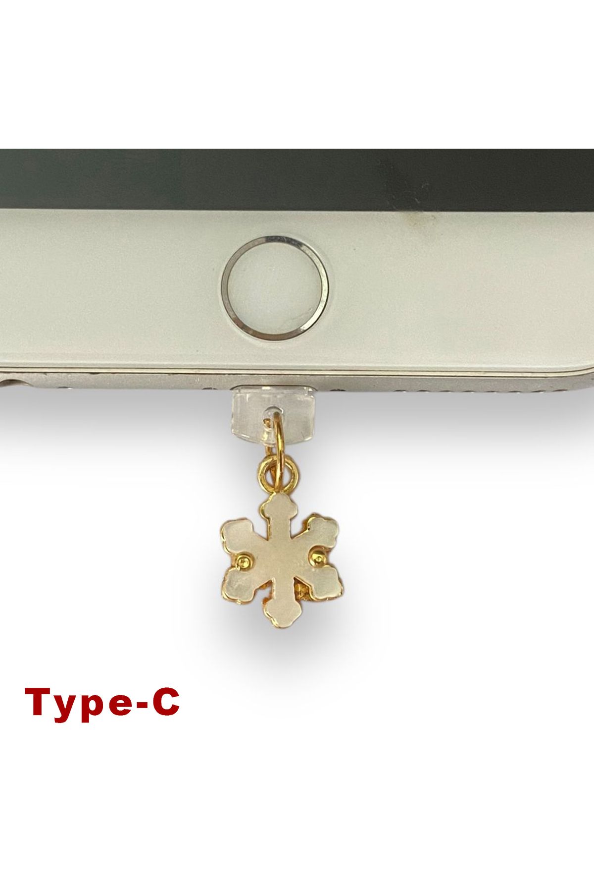 BK Design Type-C Çelik Takı Figürlü Telefon Şarj Portu Toz Tıpası Toz Tıkacı Charm TCGL5010
