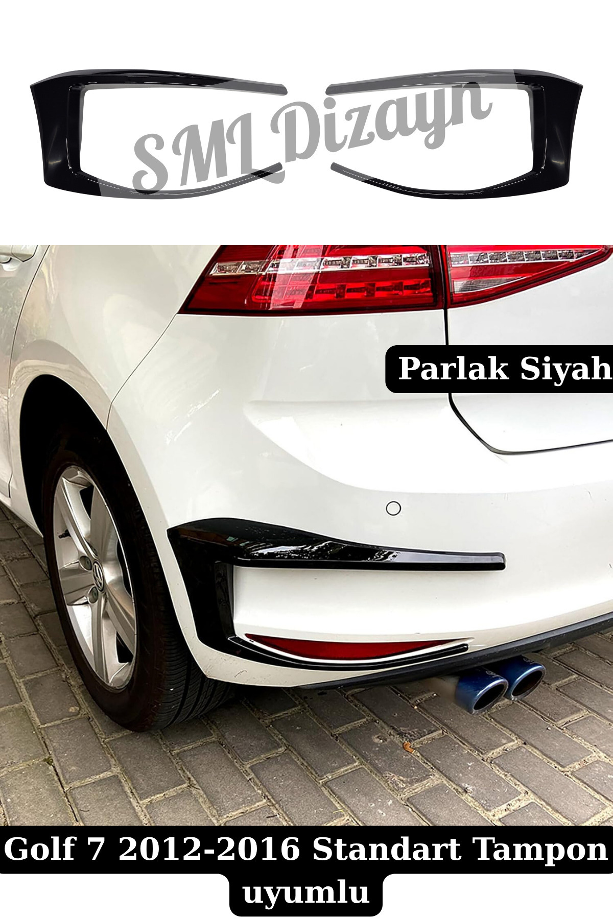SML Dizayn Golf 7 Arka Sis Çerçevesi Flap 2012-2016 Parlak Siyah Golf Arka-Sis-Tampon-Reflektör-Vent-Aksesuar
