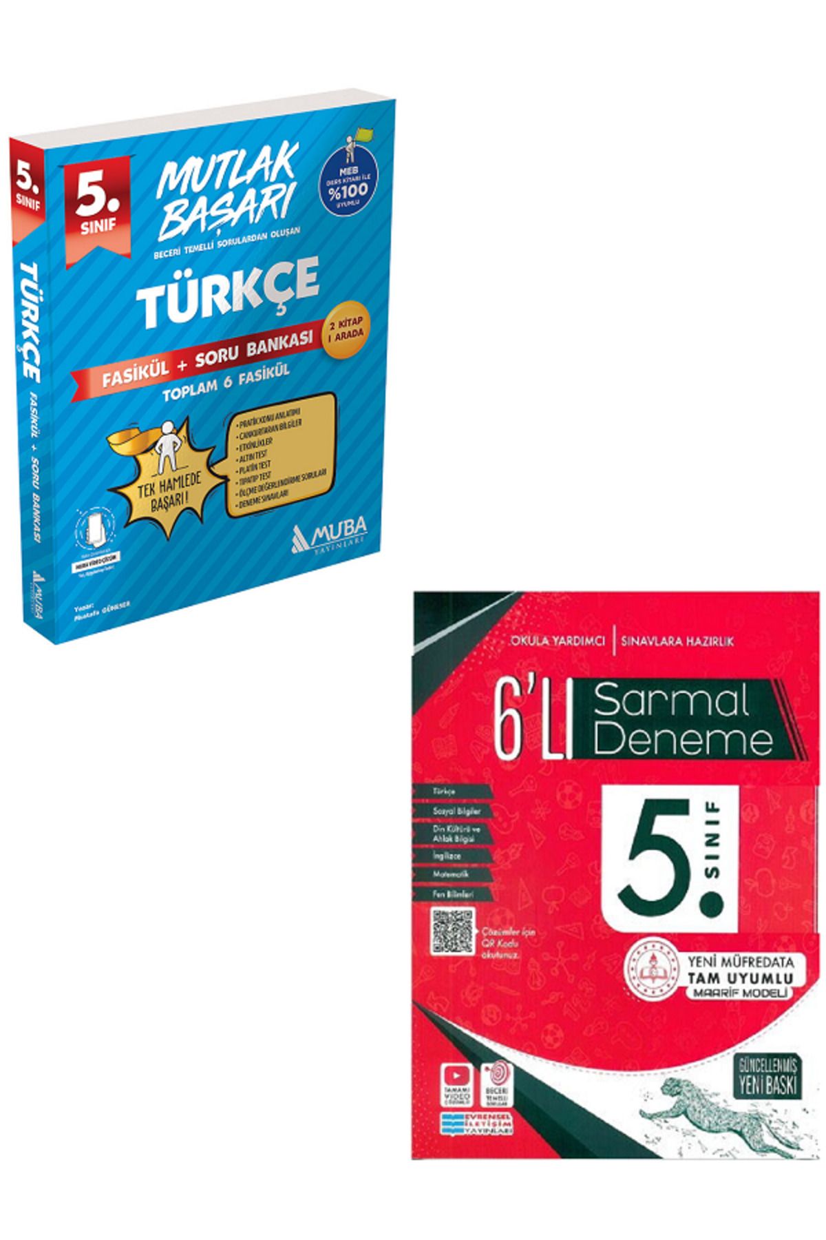 Evrensel İletişim Yayınları 5.Sınıf Muba Mutlak Başarı Türkçe Fasikül + Soru Bankası + 5.Sınıf Evrensel 6'Lı Deneme / 2 KİTAP