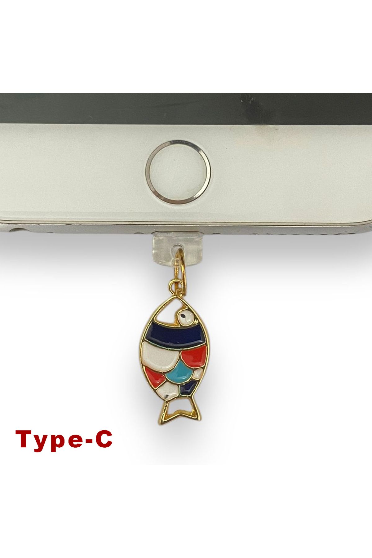 BK Design Type-C Çelik Takı Figürlü Telefon Şarj Portu Toz Tıpası Toz Tıkacı Charm TCGL5005