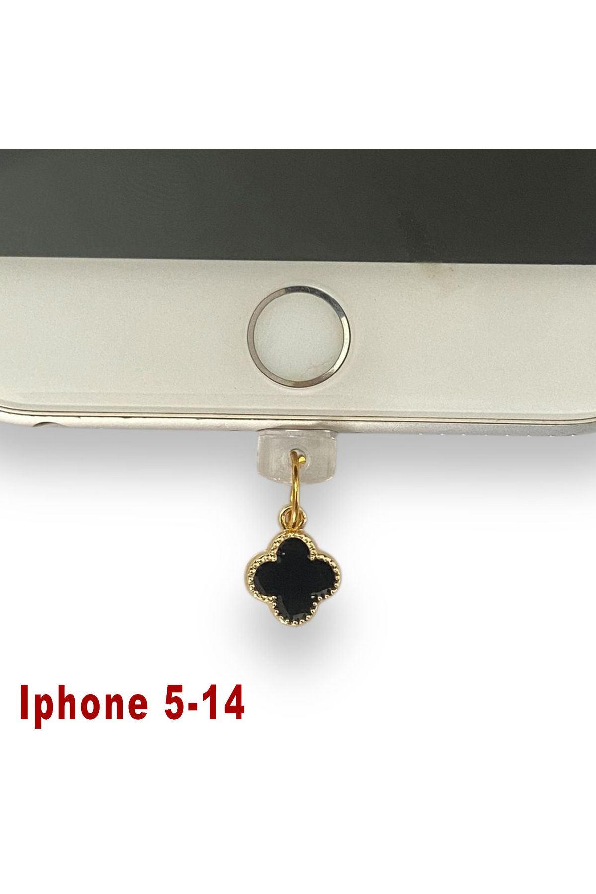 BK Design Iphone 5-14 Çelik Takı Figürlü Telefon Şarj Portu Toz Tıpası Toz Tıkacı Charm IPGL6017
