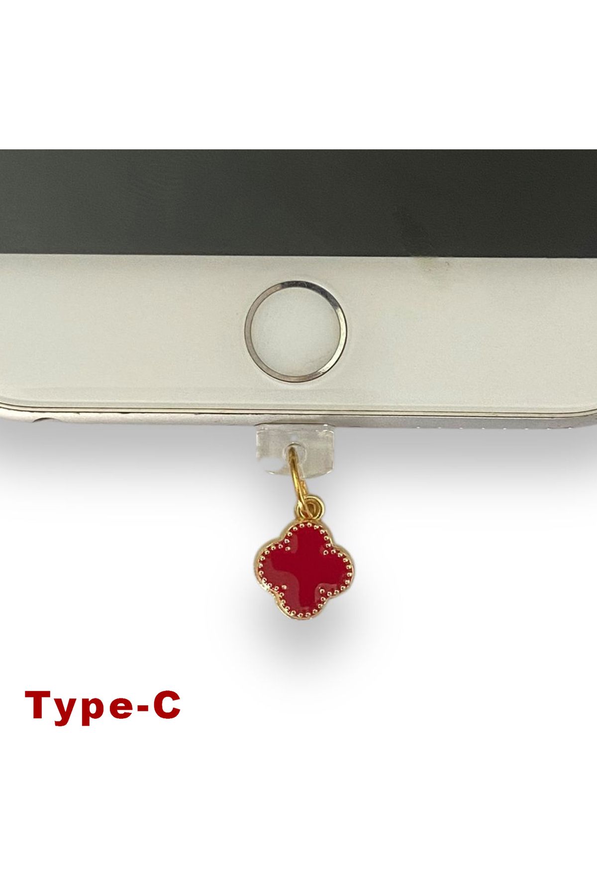 BK Design Type-C Çelik Takı Figürlü Telefon Şarj Portu Toz Tıpası Toz Tıkacı Charm TCGL5018
