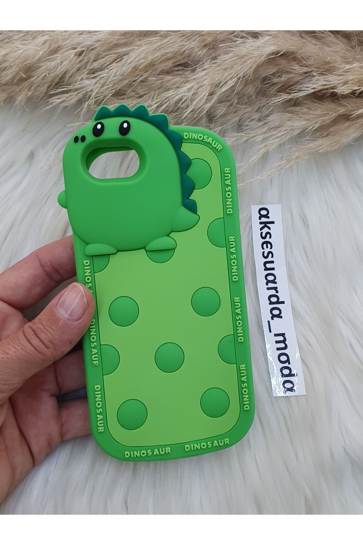 ZB Aksesuarda Moda iPhone 6 - 6S Uyumlu DİNAZOR DESENLİ HAMUR SİLİKON KILIF