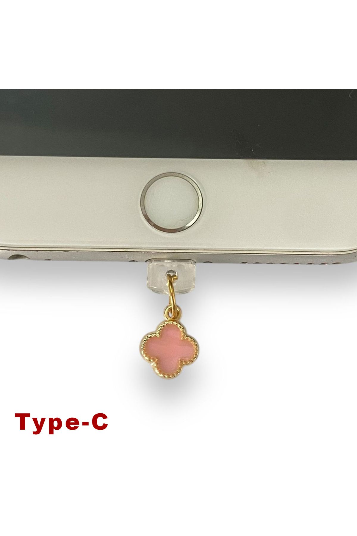 BK Design Type-C Çelik Takı Figürlü Telefon Şarj Portu Toz Tıpası Toz Tıkacı Charm TCGL5022
