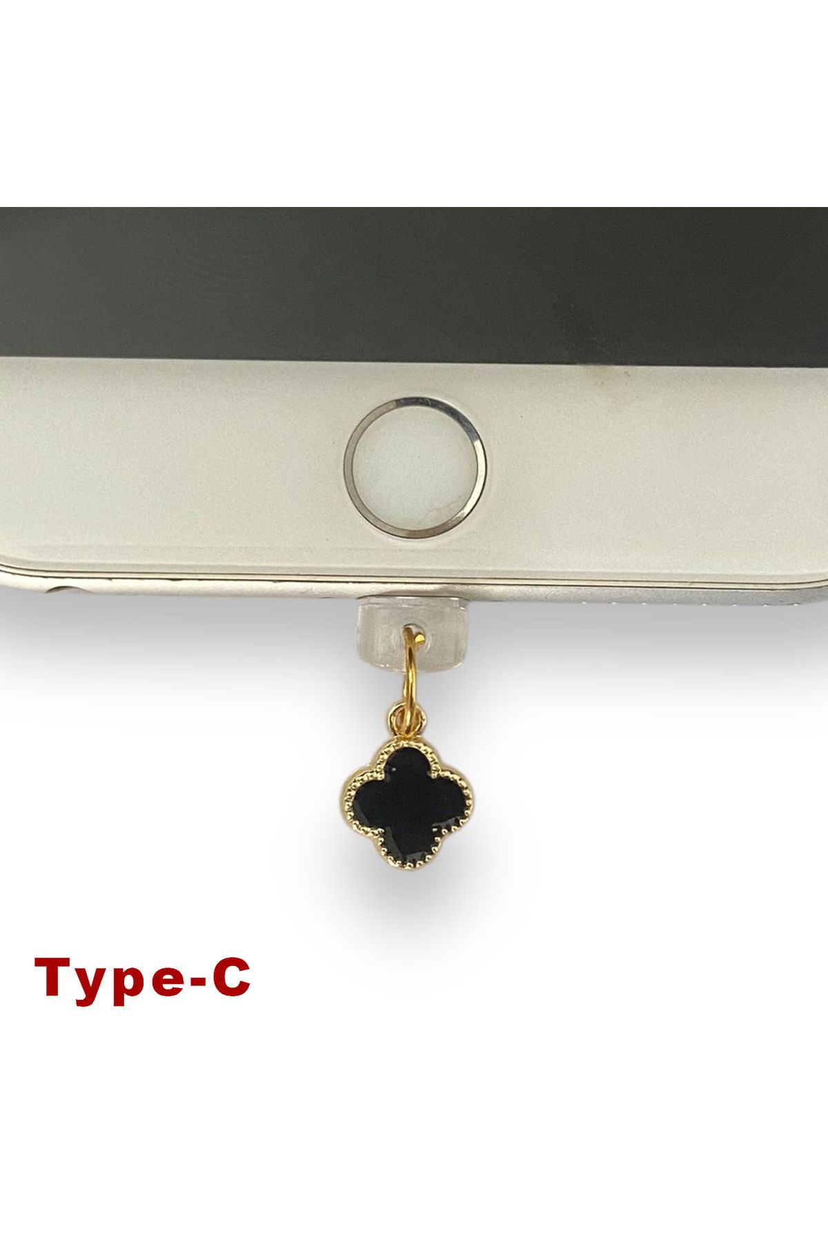 BK Design Type-C Çelik Takı Figürlü Telefon Şarj Portu Toz Tıpası Toz Tıkacı Charm TCGL5017