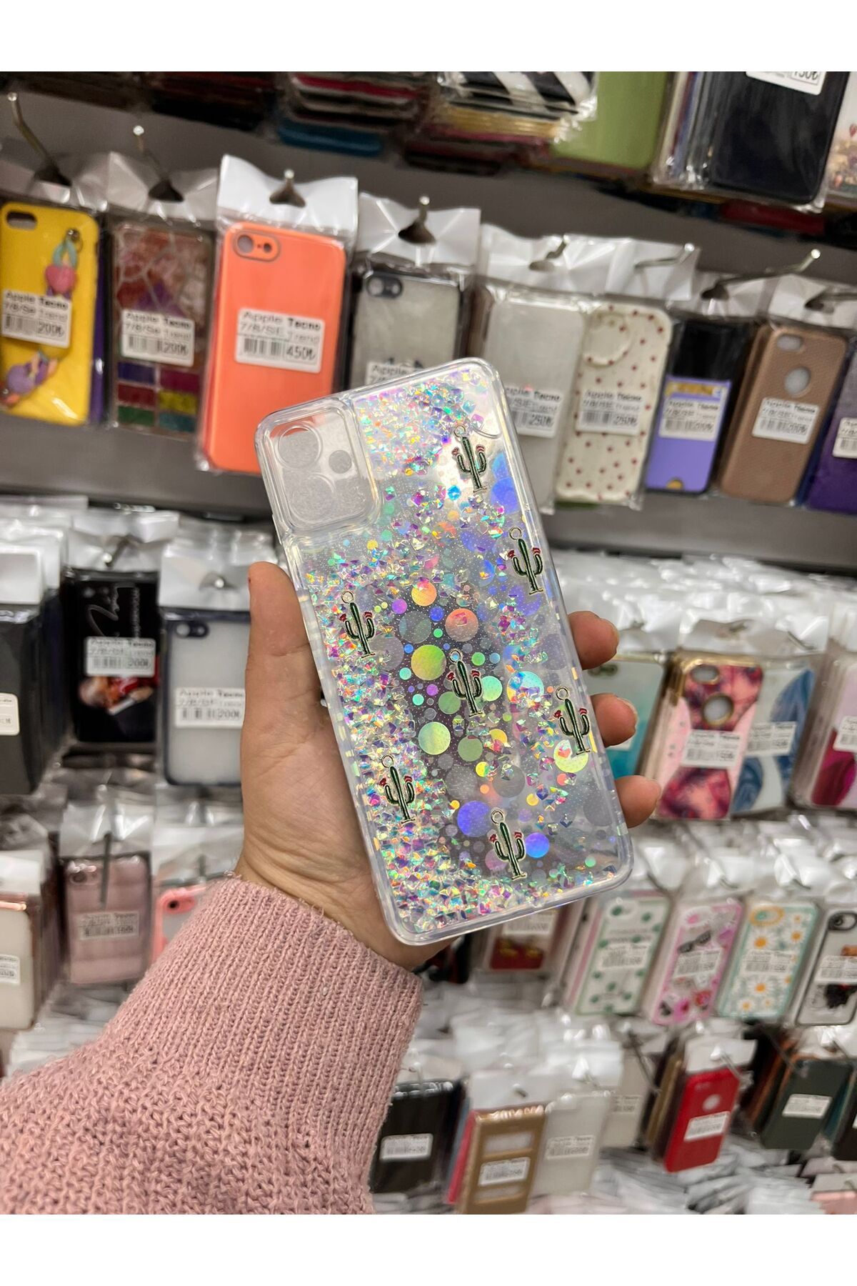 TECNOTREND Galaxy A05 Sulu parıltılı Hologramlı şeffaf silikon kılıf