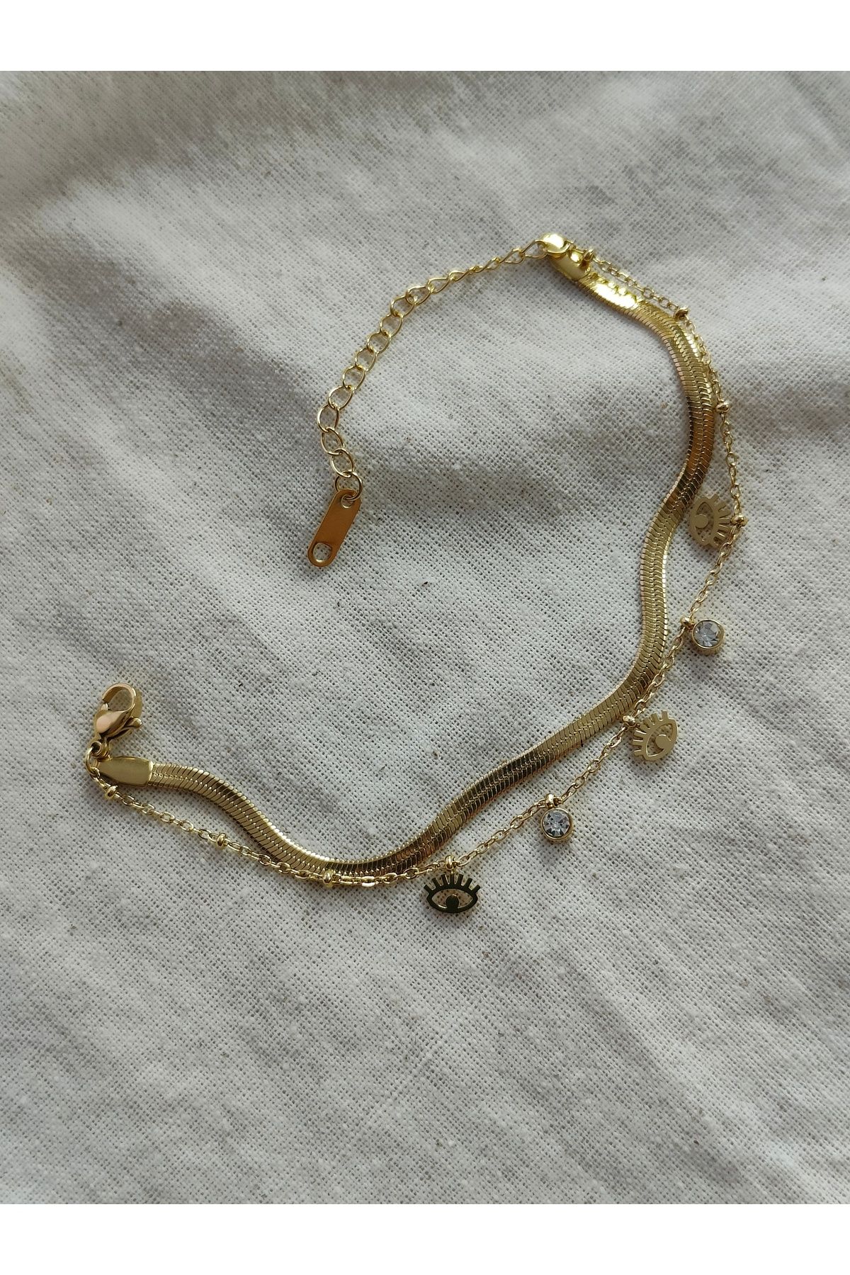 JEWELRY İTALYAN ZİNCİRLİ İKİLİ ÇELİK BİLEKLİK
