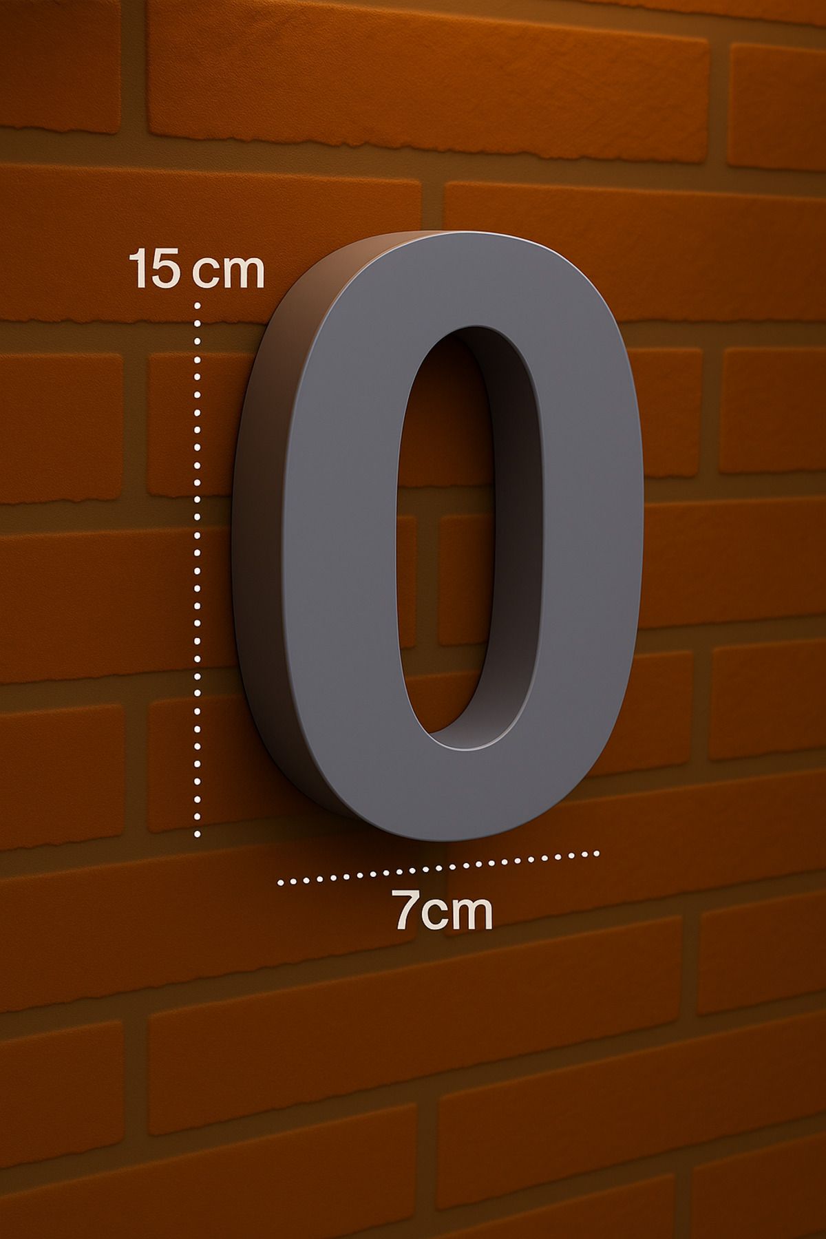 Rekatech-Modern Style 3D House Number (0 Number) |   7 cm Bottom Dimension – 15 cm Height 1