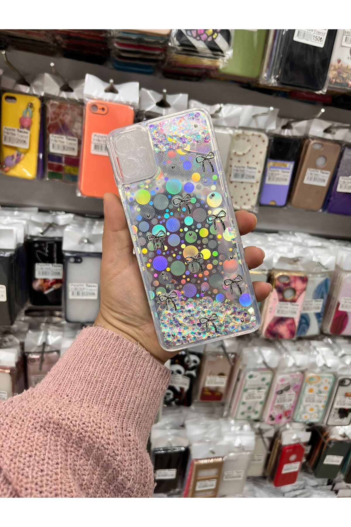 TECNOTREND Galaxy A05 Sulu parıltılı Hologramlı şeffaf silikon kılıf