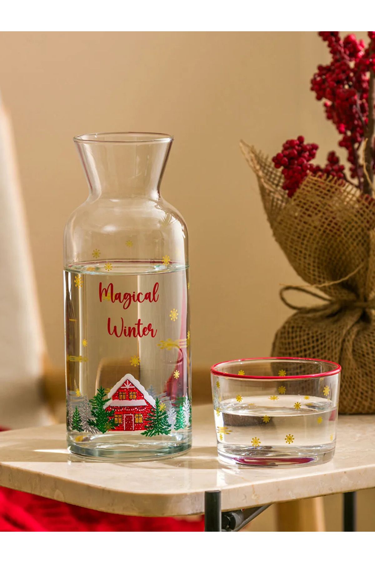 LC Waikiki LCW HOME Karişik Yılbaşı Temalı Baş Ucu Sürahisi 700 ml