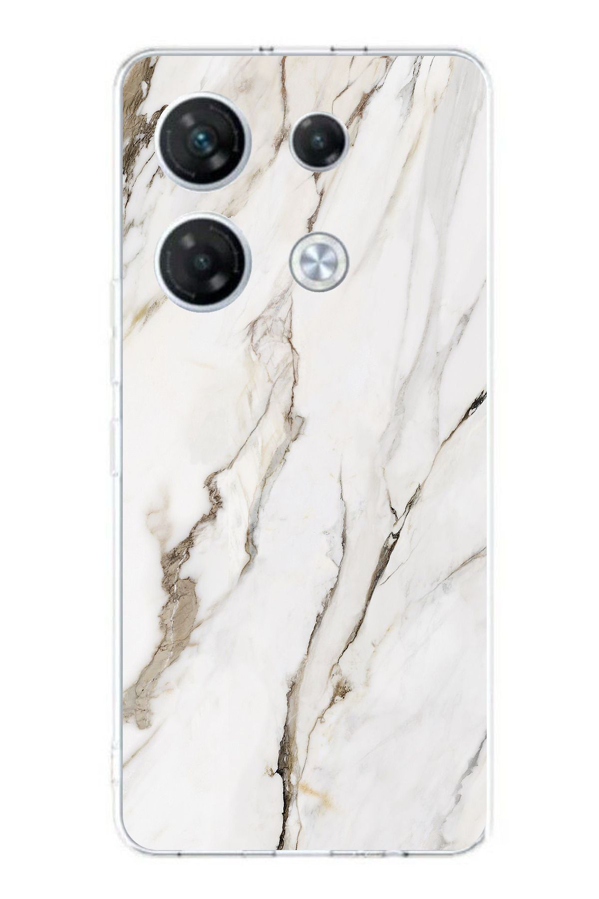 TechTree Infinix GT 20 Pro Uyumlu Beyaz Mermer Şeffaf Silikon Kılıf