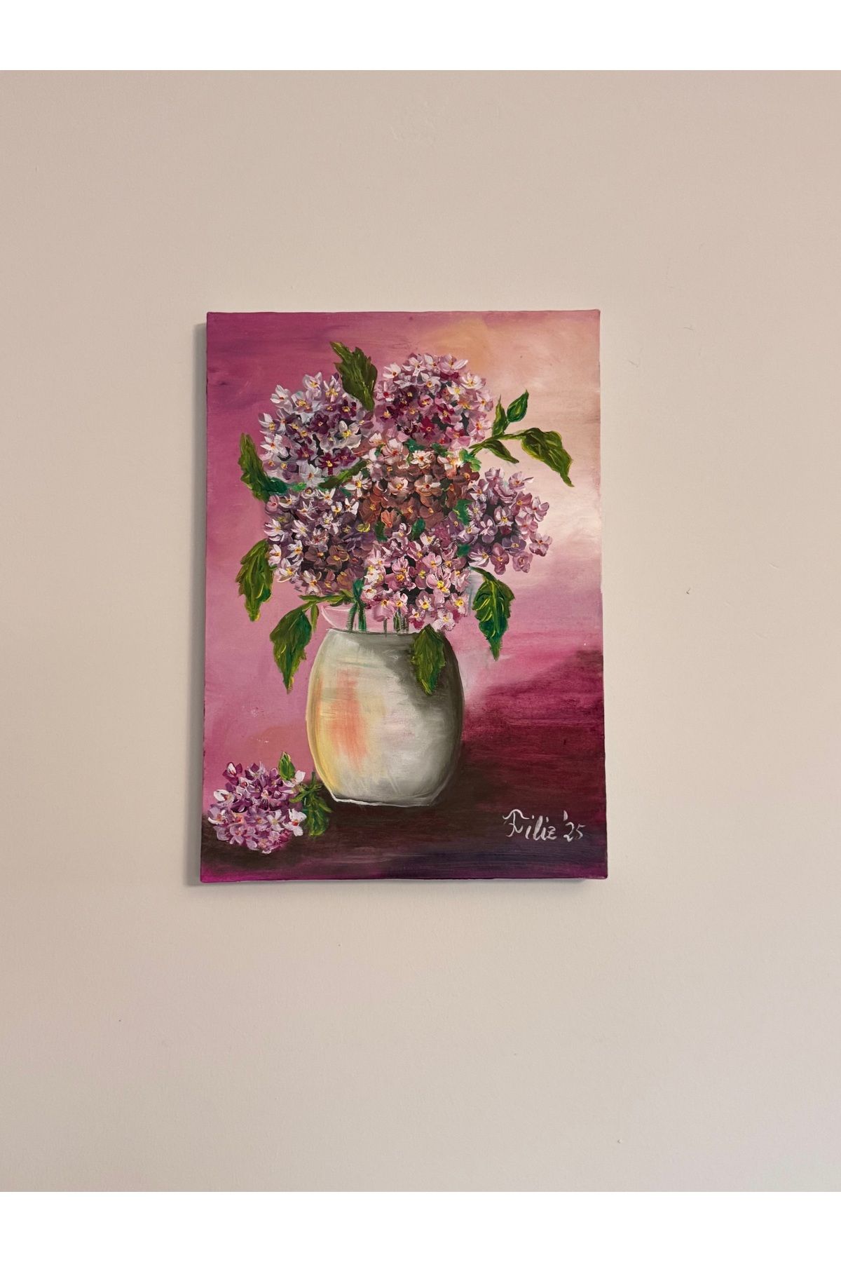 luluavizem sinem semiz Luluavizem 30x40 Gerçek Yağlıboya Tablo çiçek Konseptli Duvar Aksesuar Salon Mutfak Balkon Süs