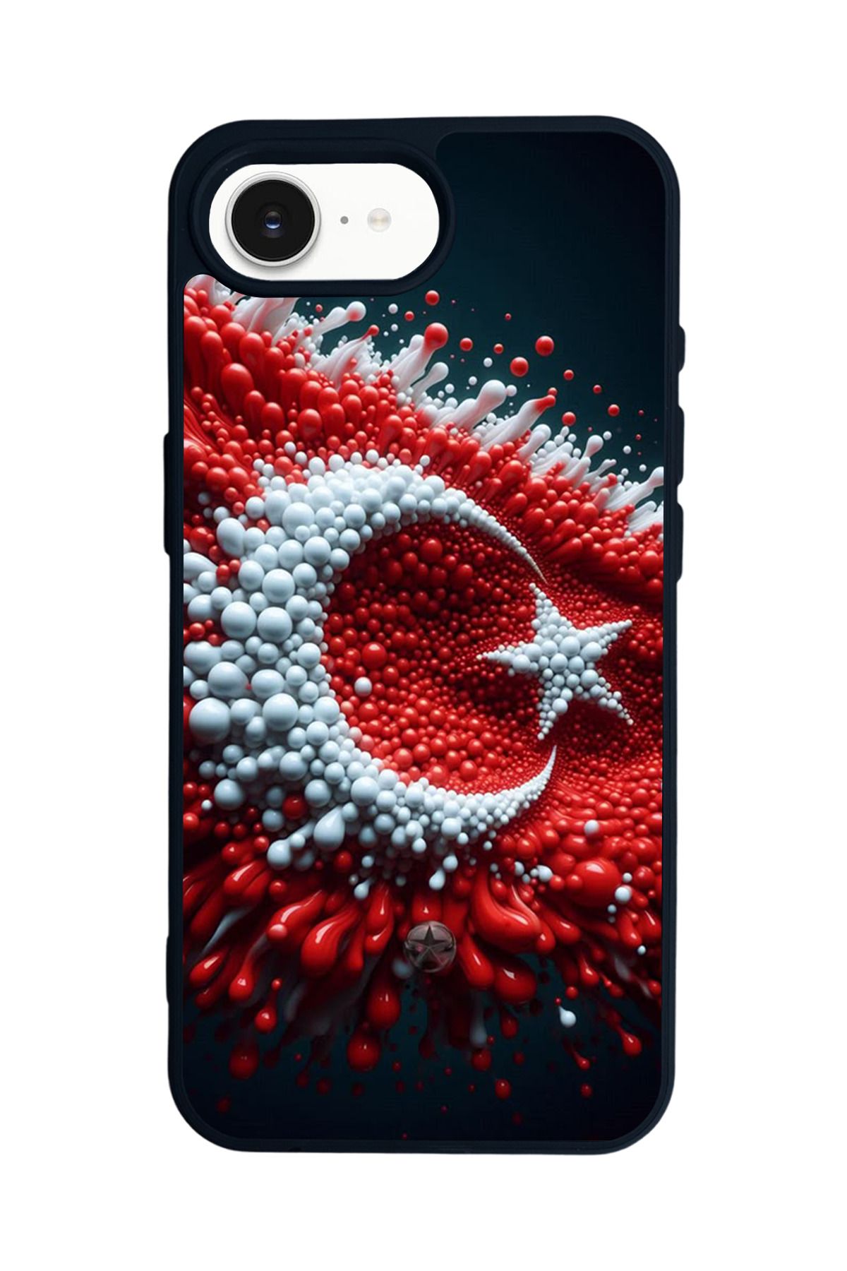 Aksel Kılıf Apple iPhone 16e Uyumlu Baskılı,Mat Siyah,Yumuşak Silikon,Koruyucu,Şok Emici Kapak,Kılıf