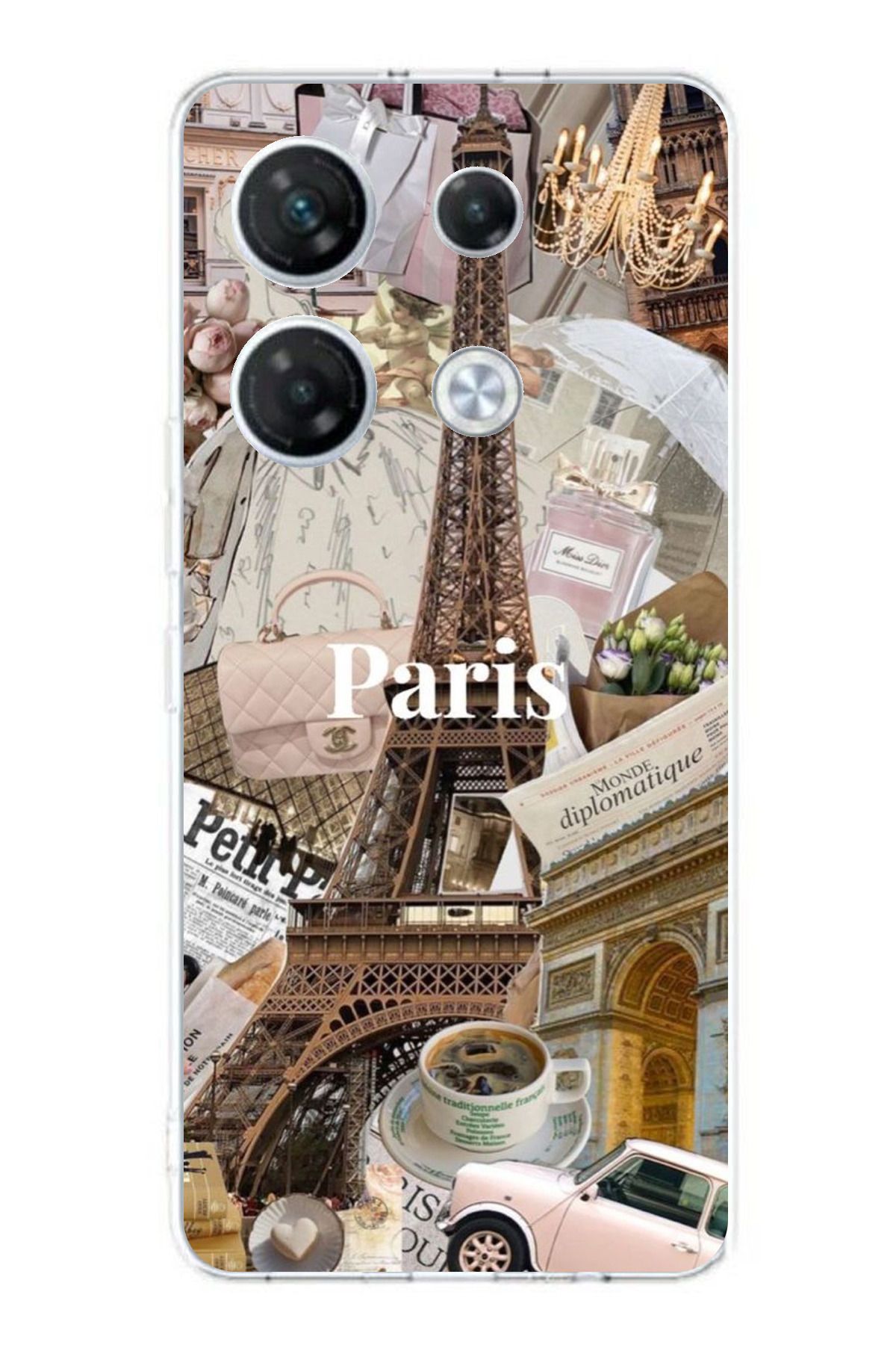 TechTree Infinix GT 20 Pro Uyumlu Paris Kolaj Şeffaf Silikon Kılıf