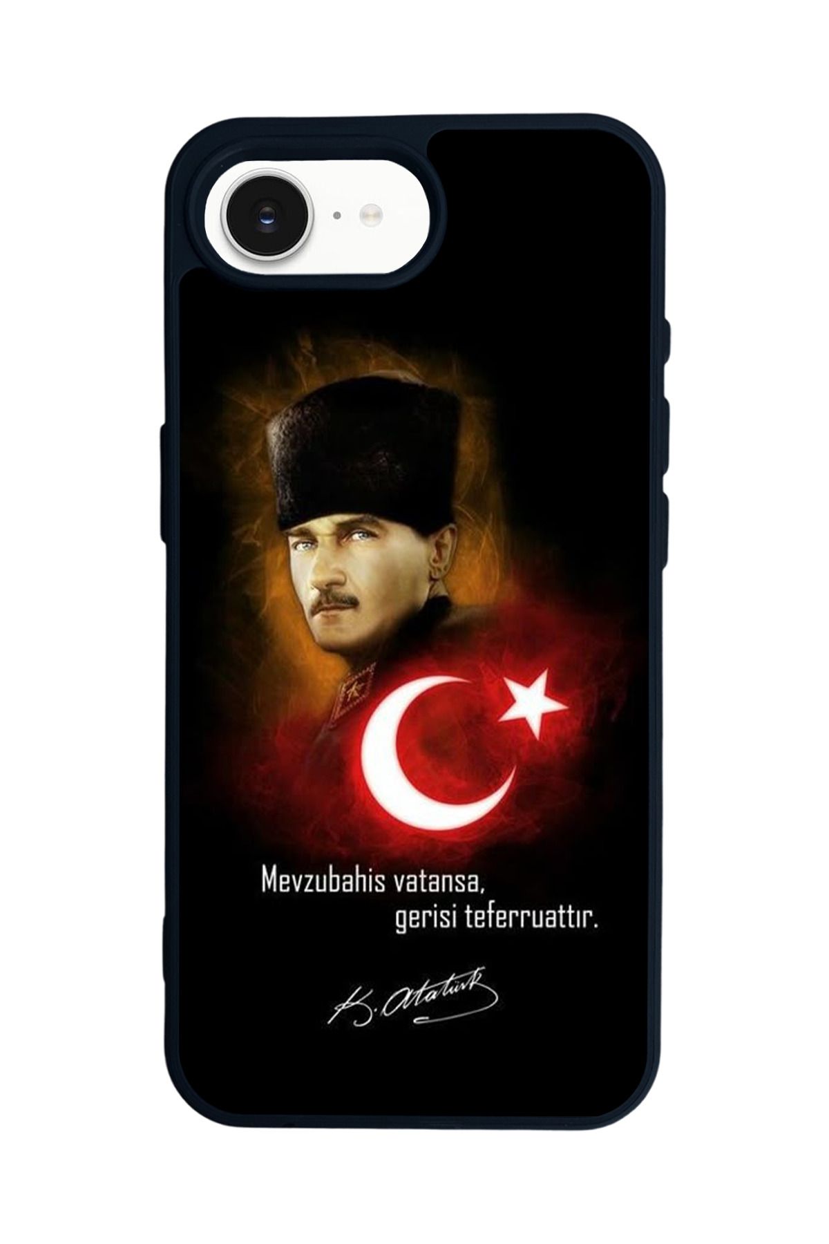 Aksel Kılıf Apple iPhone 16e Uyumlu Baskılı,Mat Siyah,Yumuşak Silikon,Koruyucu,Şok Emici Kapak,Kılıf