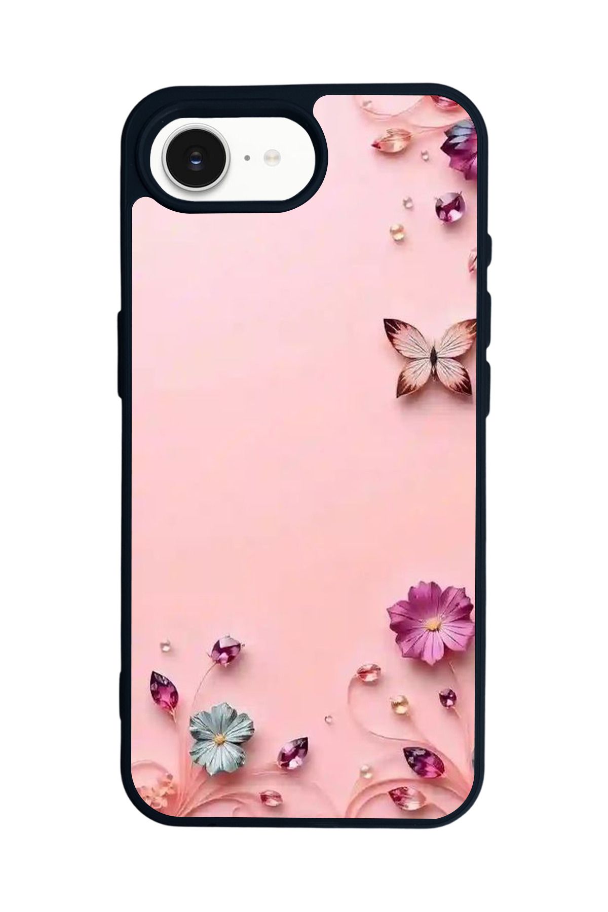 Aksel Kılıf Apple iPhone 16e Uyumlu Baskılı,Mat Siyah,Yumuşak Silikon,Koruyucu,Şok Emici Kapak,Kılıf