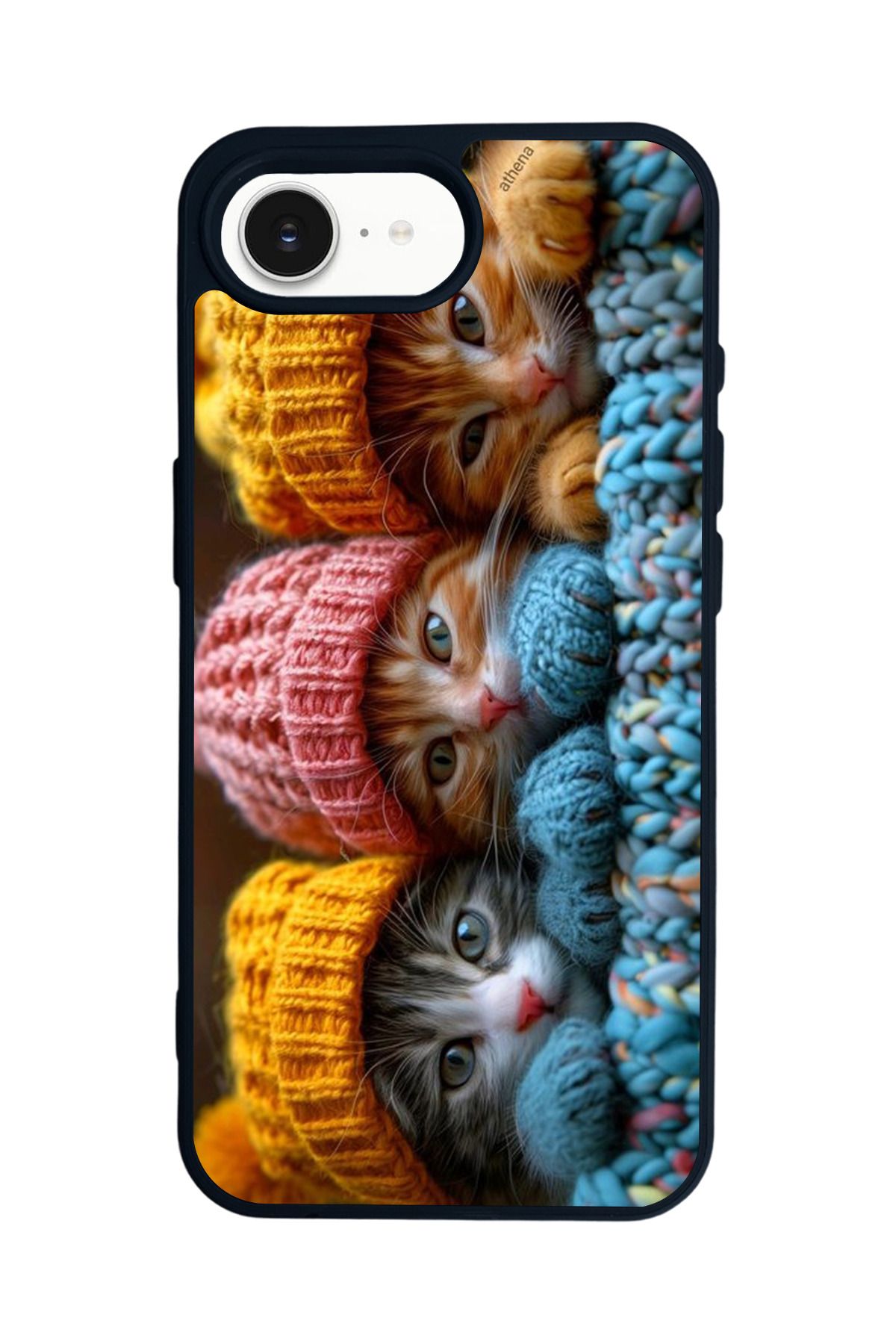 Aksel Kılıf Apple iPhone 16e Uyumlu Baskılı,Mat Siyah,Yumuşak Silikon,Koruyucu,Şok Emici Kapak,Kılıf