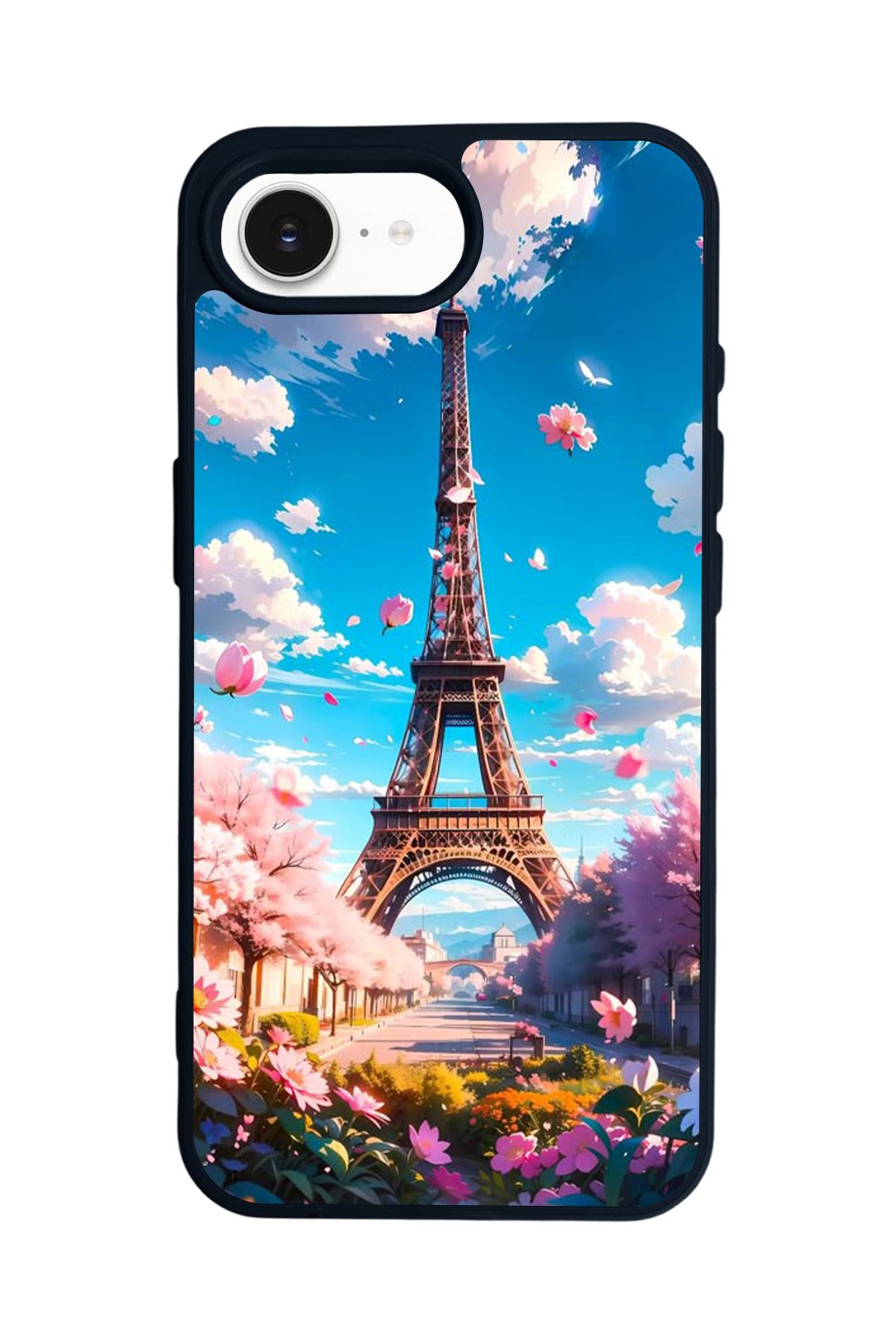Aksel Kılıf Apple iPhone 16e Uyumlu Baskılı,Mat Siyah,Yumuşak Silikon,Koruyucu,Şok Emici Kapak,Kılıf