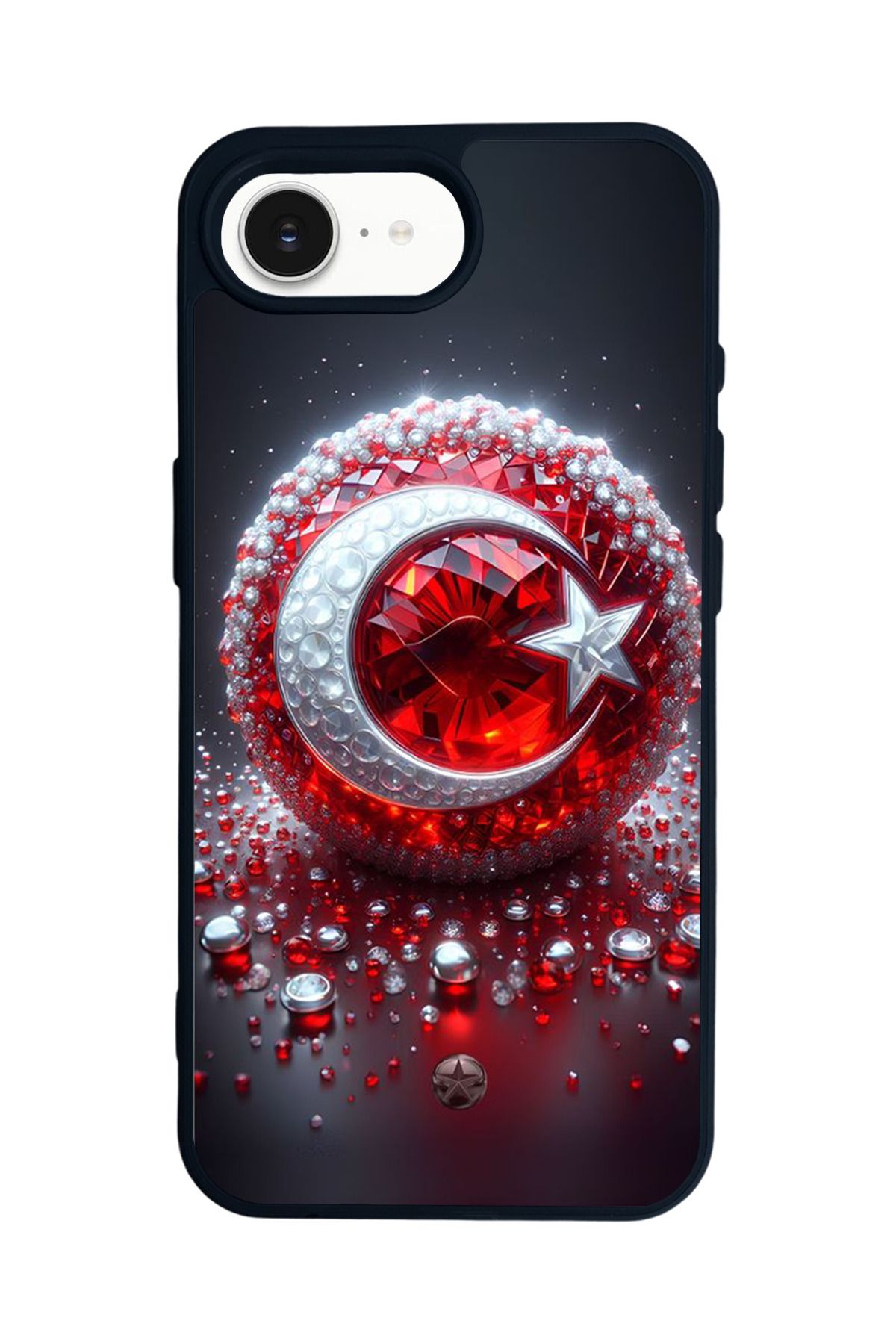 Aksel Kılıf Apple iPhone 16e Uyumlu Baskılı,Mat Siyah,Yumuşak Silikon,Koruyucu,Şok Emici Kapak,Kılıf