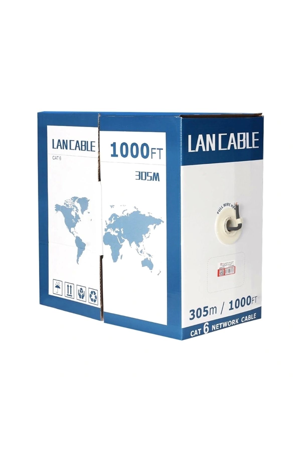 shopwave 23 AWG 0.56 MM 305 METRE CCA DIŞ ORTAM CAT6 KABLO (SİYAH) (5047)