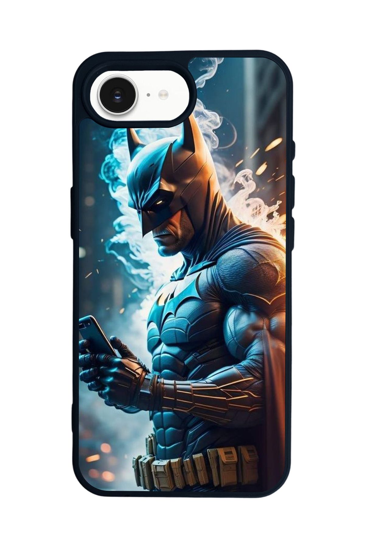 Aksel Kılıf Apple iPhone 16e Uyumlu Baskılı,Mat Siyah,Yumuşak Silikon,Koruyucu,Şok Emici Kapak,Kılıf