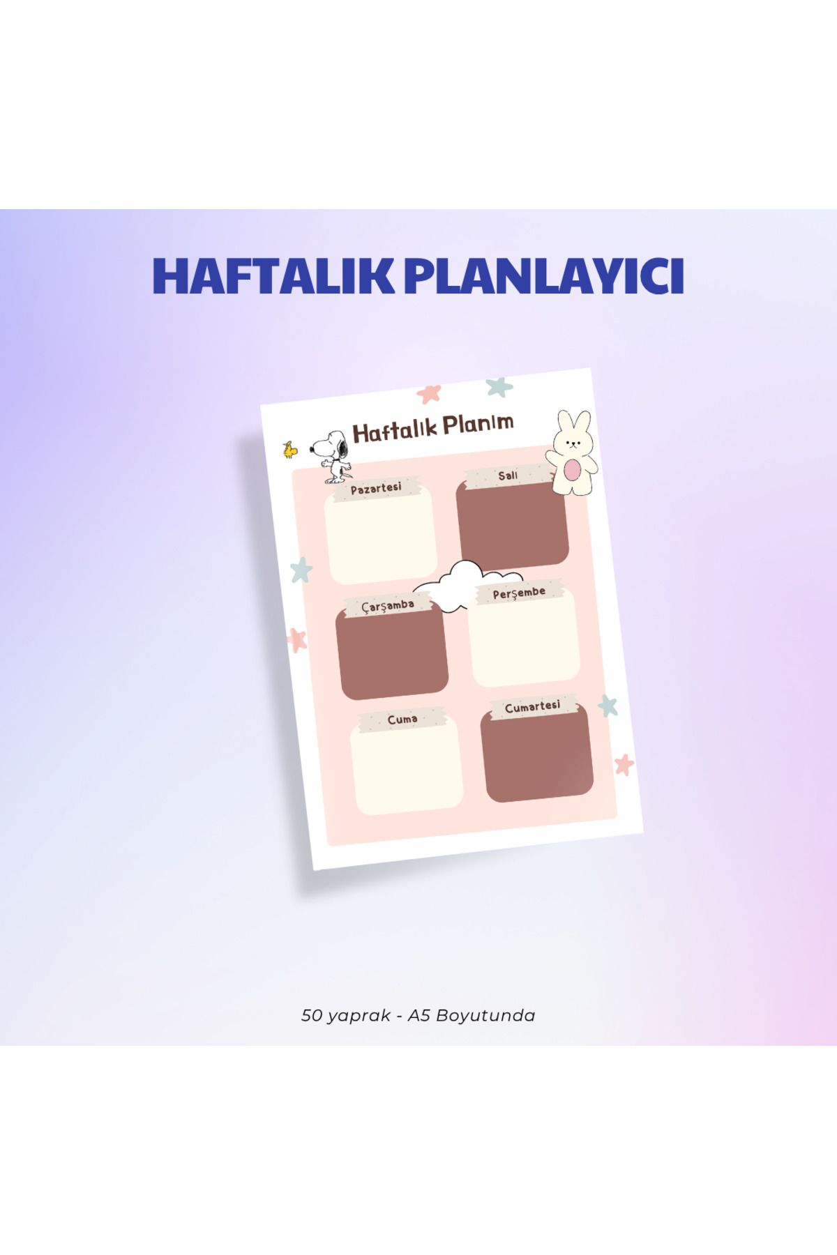 Nthouse Notehouse A5 To Do List Bloknot | 50 Yaprak Haftalık Planlayıcı Not Defteri