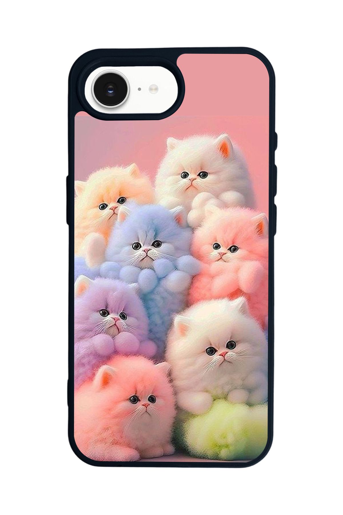 Aksel Kılıf Apple iPhone 16e Uyumlu Baskılı,Mat Siyah,Yumuşak Silikon,Koruyucu,Şok Emici Kapak,Kılıf